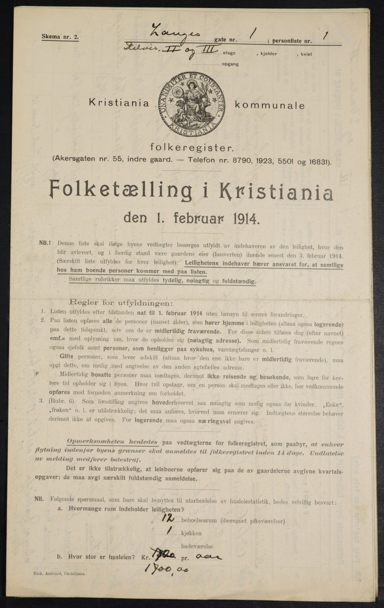 OBA, Municipal Census 1914 for Kristiania, 1914, p. 56239