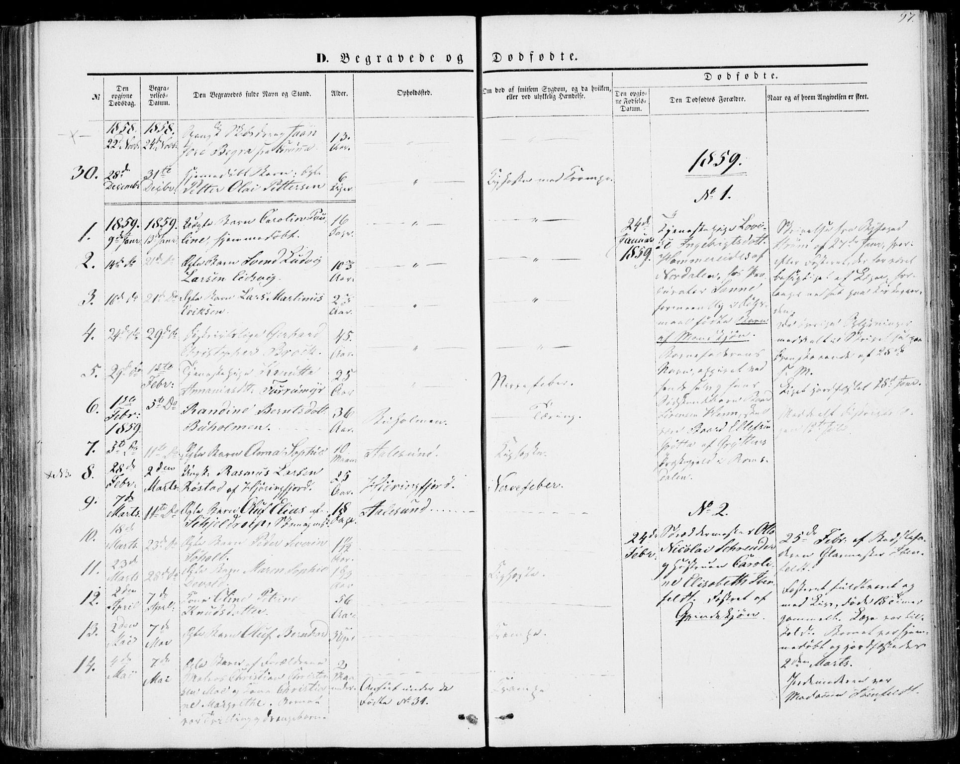 Ministerialprotokoller, klokkerbøker og fødselsregistre - Møre og Romsdal, AV/SAT-A-1454/529/L0451: Parish register (official) no. 529A01, 1855-1863, p. 97