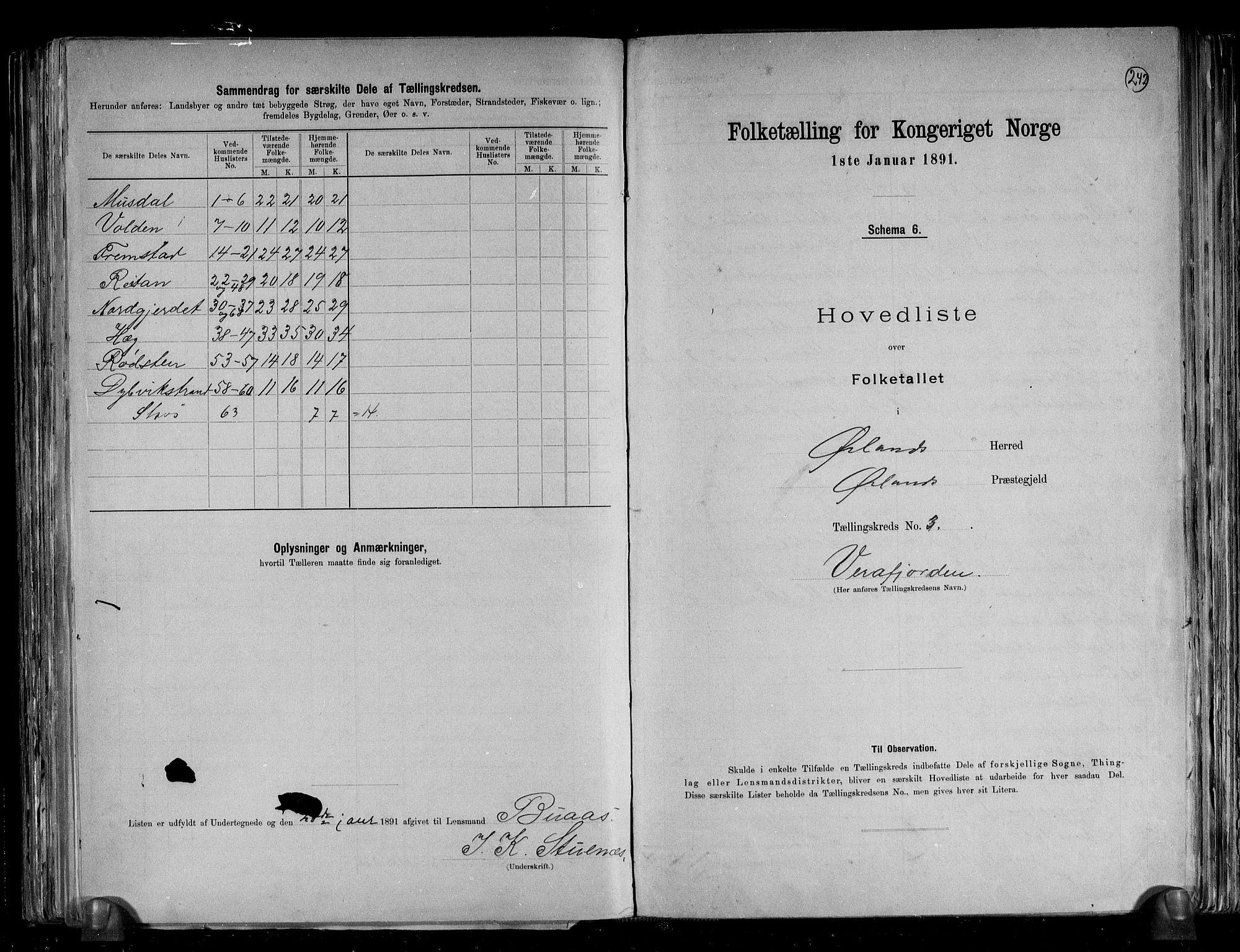 RA, 1891 census for 1621 Ørland, 1891, p. 8