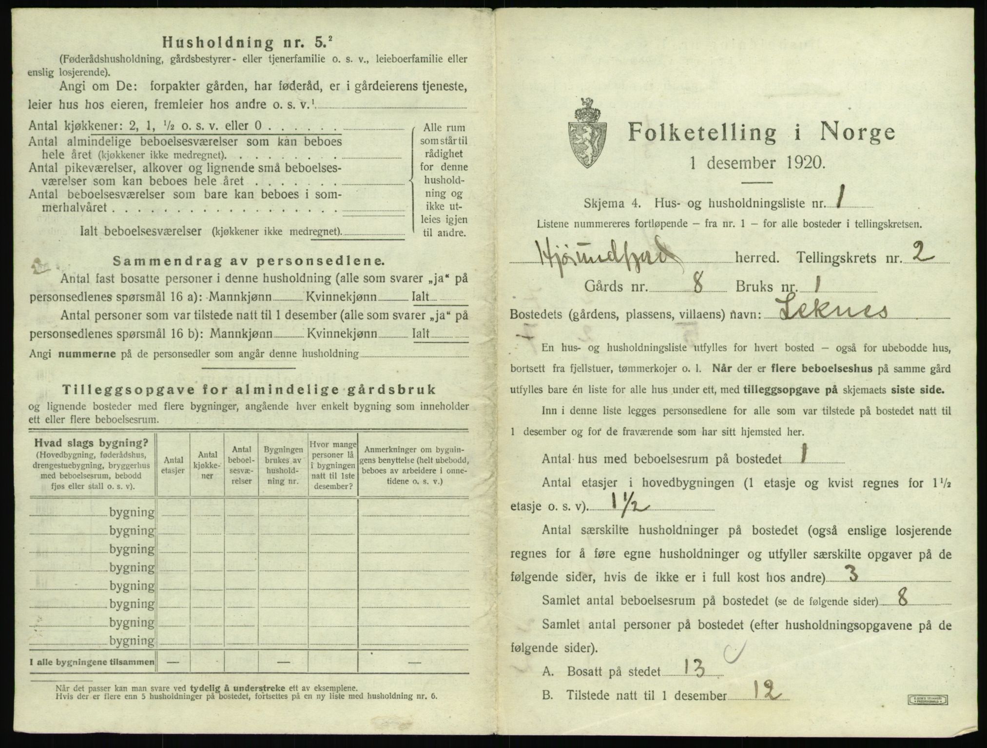 SAT, 1920 census for Hjørundfjord, 1920, p. 69