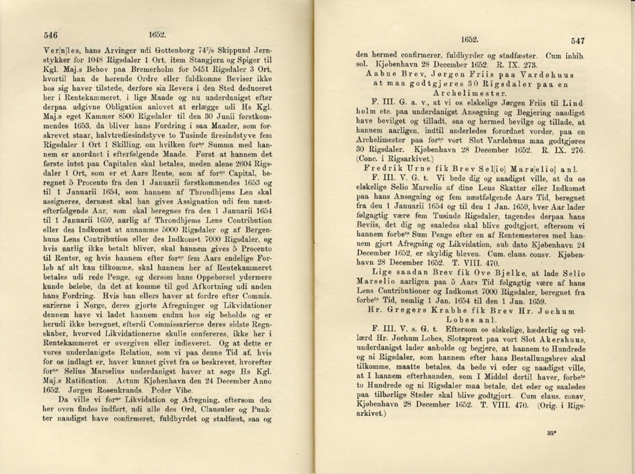 Publikasjoner utgitt av Det Norske Historiske Kildeskriftfond, PUBL/-/-/-: Norske Rigs-Registranter, bind 10, 1650-1653, p. 546-547