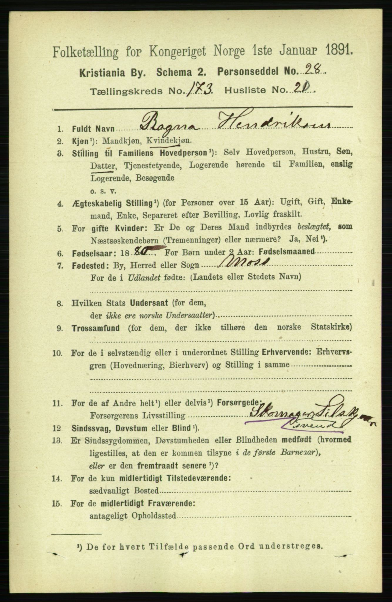 RA, 1891 census for 0301 Kristiania, 1891, p. 103781