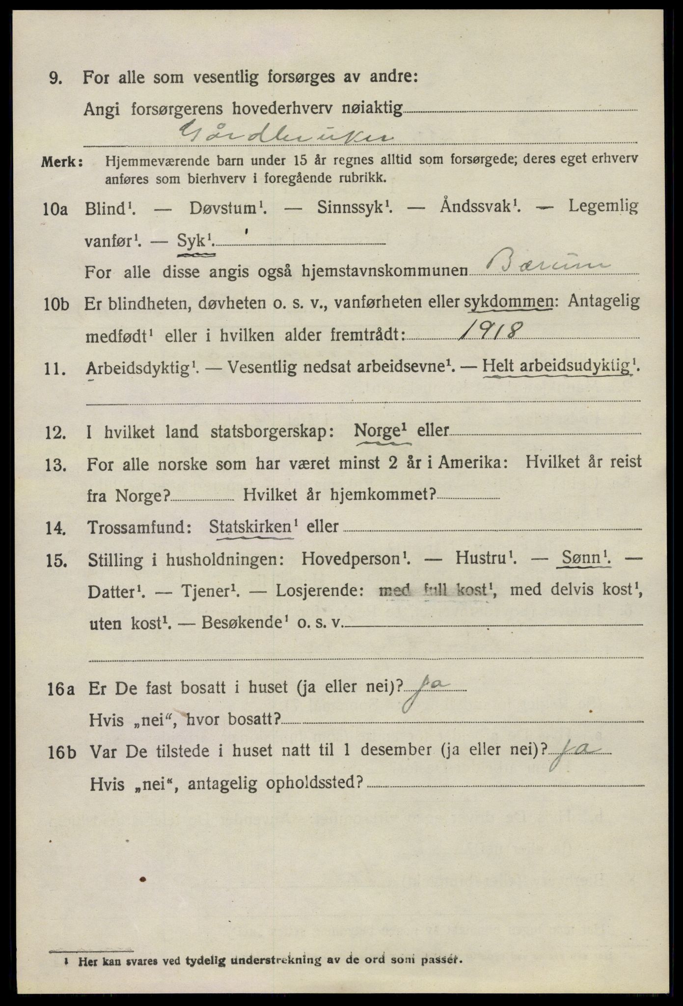 SAO, 1920 census for Vestby, 1920, p. 4534