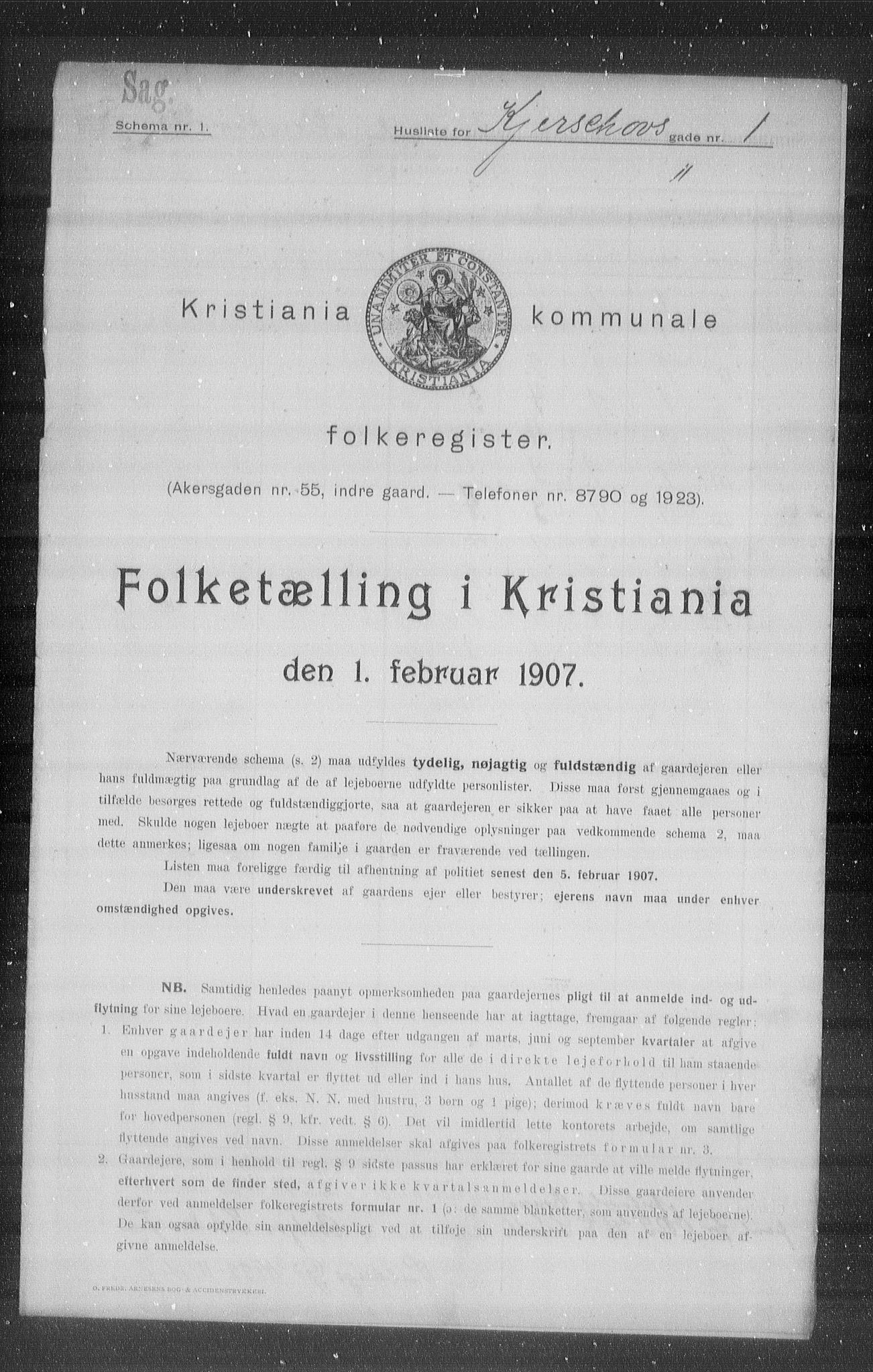 OBA, Municipal Census 1907 for Kristiania, 1907, p. 25175