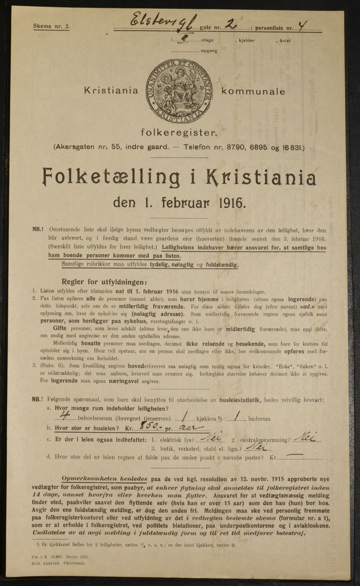 OBA, Municipal Census 1916 for Kristiania, 1916, p. 21195