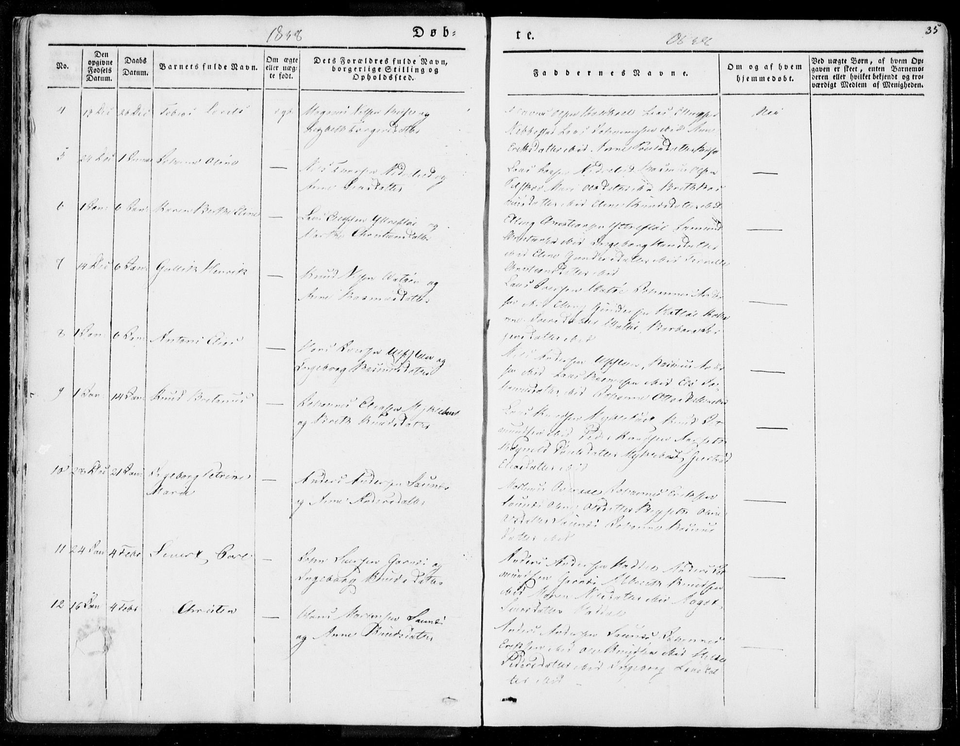 Ministerialprotokoller, klokkerbøker og fødselsregistre - Møre og Romsdal, AV/SAT-A-1454/509/L0104: Parish register (official) no. 509A02, 1833-1847, p. 35