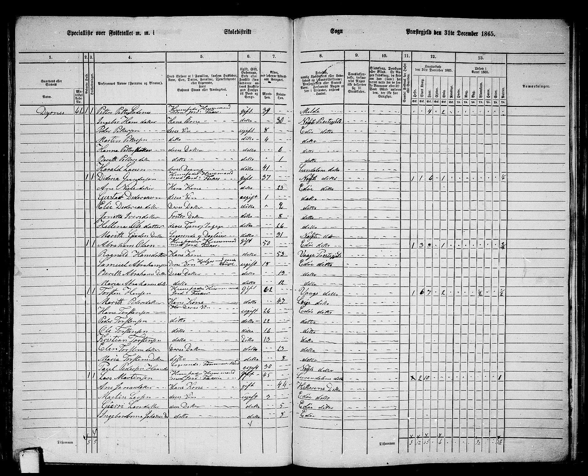 RA, 1865 census for Edøy, 1865, p. 123