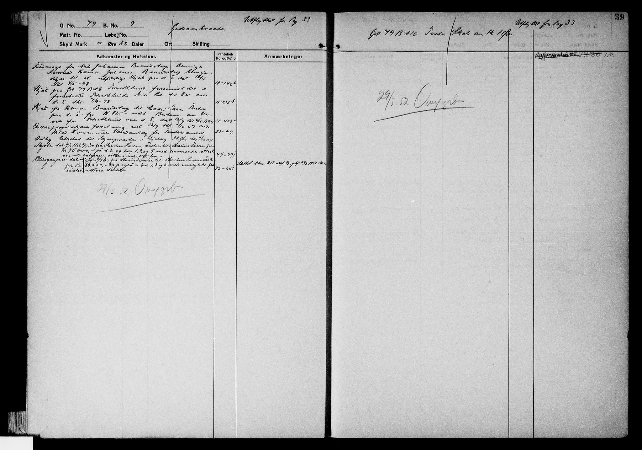 Tune sorenskriveri, AV/SAO-A-10470/G/Ga/Gab/Gabf/L0002a: Mortgage register no. VI 2a, 1910-1953, p. 39