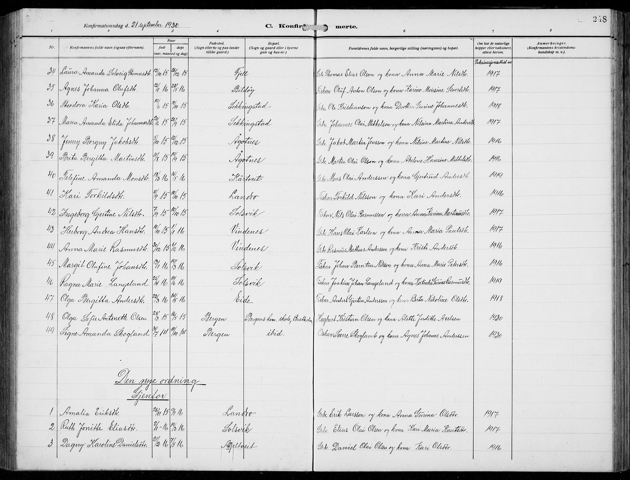 Fjell sokneprestembete, AV/SAB-A-75301/H/Hab: Parish register (copy) no. A  6, 1918-1936, p. 248