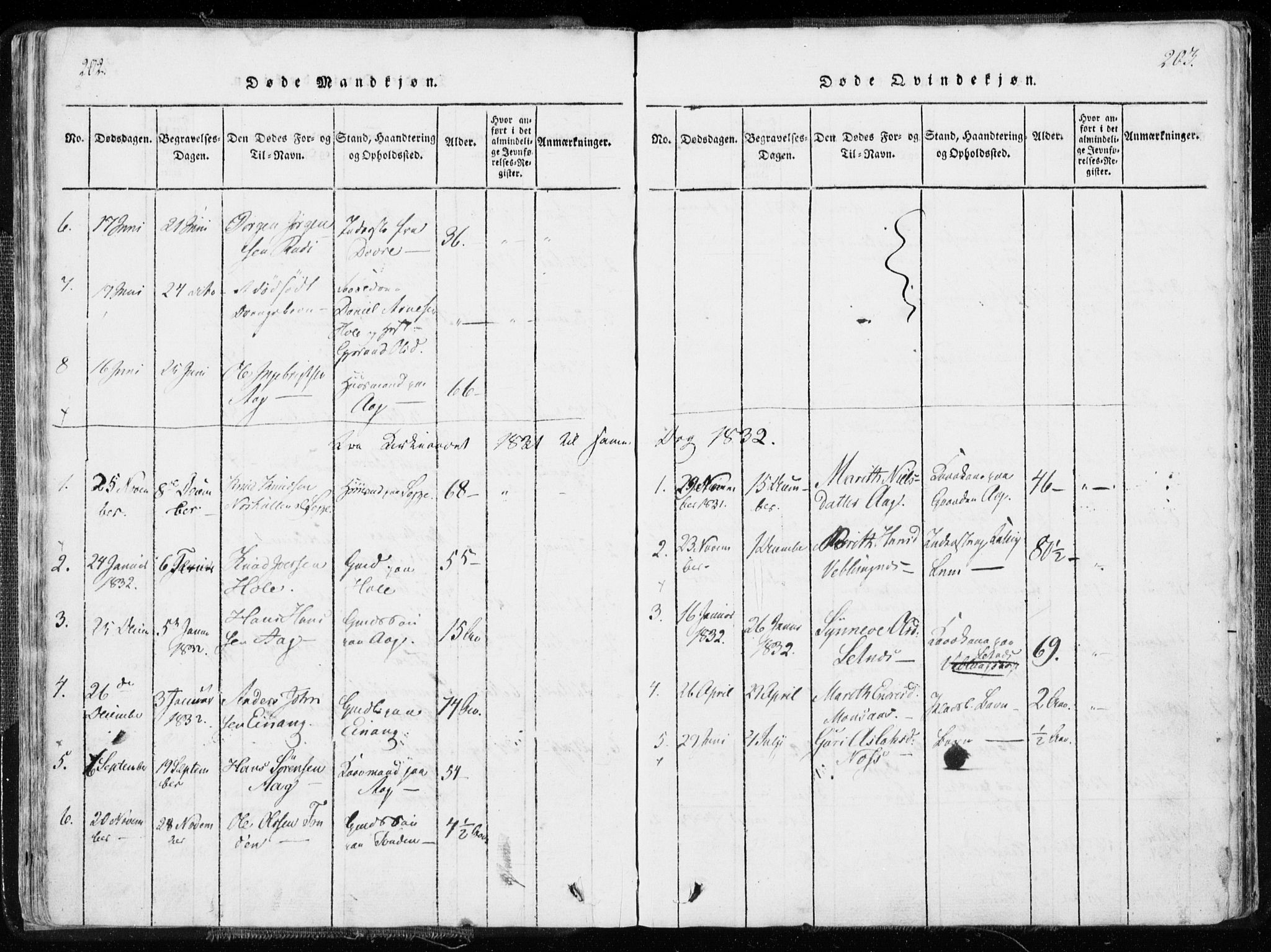 Ministerialprotokoller, klokkerbøker og fødselsregistre - Møre og Romsdal, AV/SAT-A-1454/544/L0571: Parish register (official) no. 544A04, 1818-1853, p. 202-203