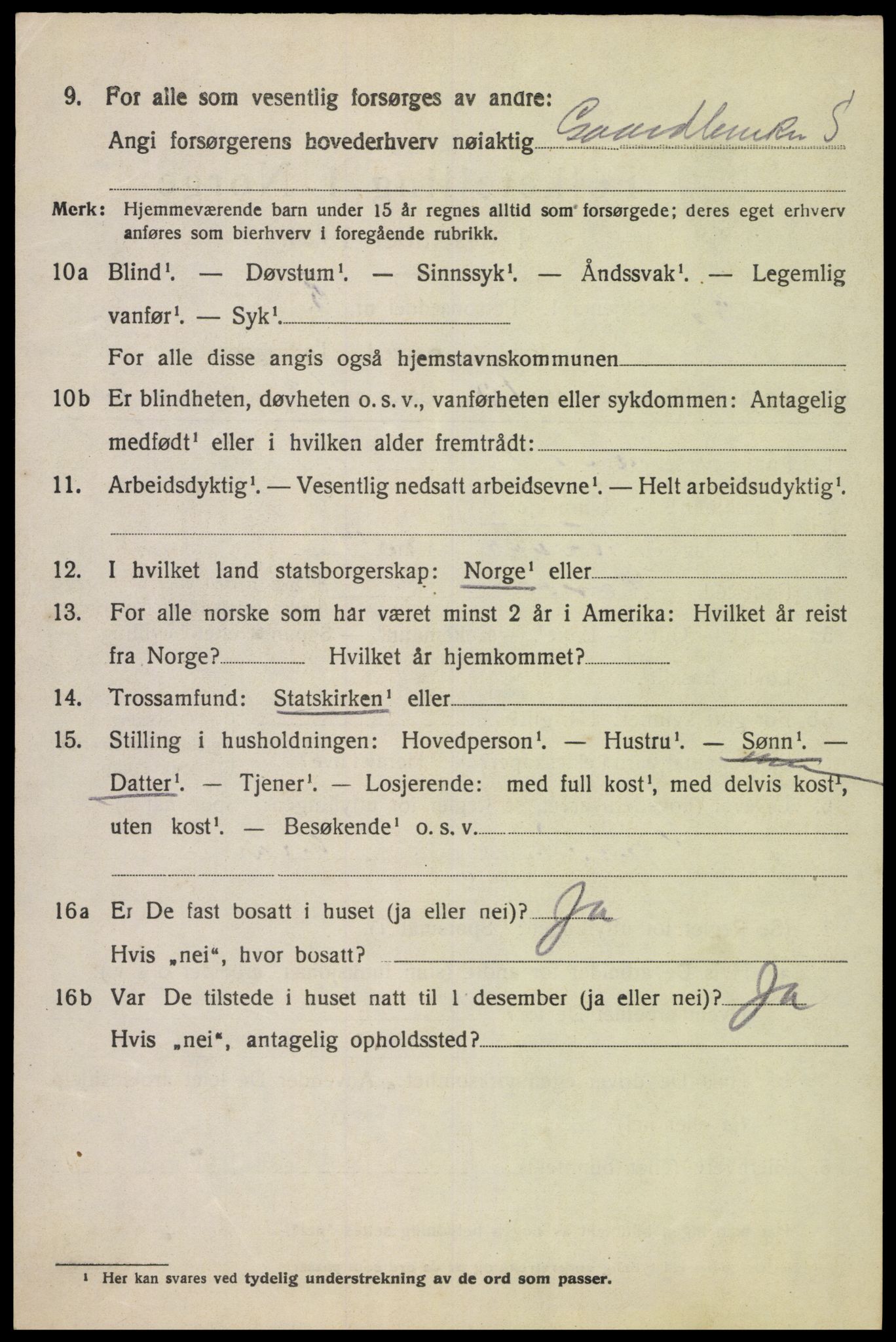 SAK, 1920 census for Kvinesdal, 1920, p. 3532