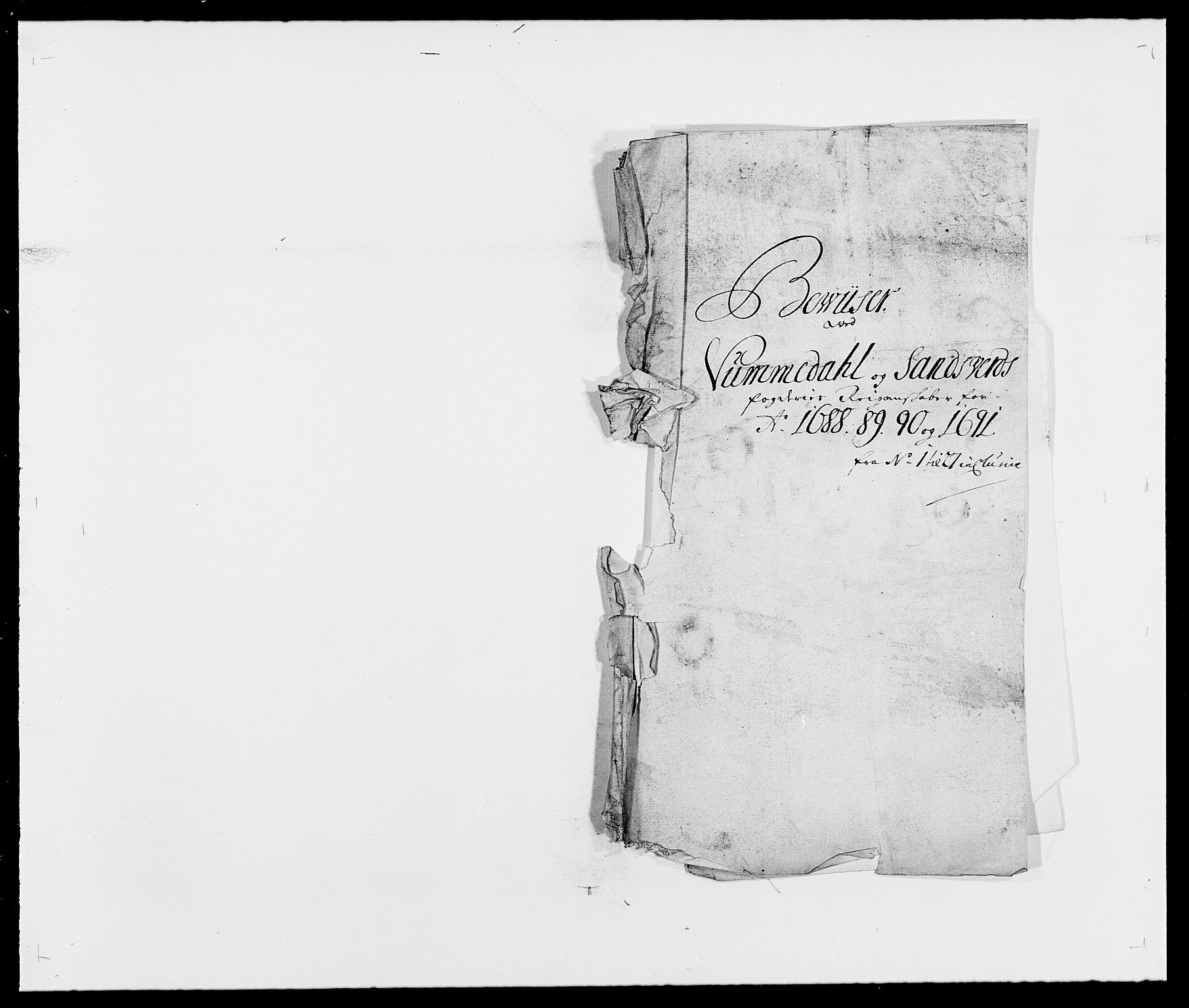 Rentekammeret inntil 1814, Reviderte regnskaper, Fogderegnskap, RA/EA-4092/R24/L1574: Fogderegnskap Numedal og Sandsvær, 1688-1691, p. 1