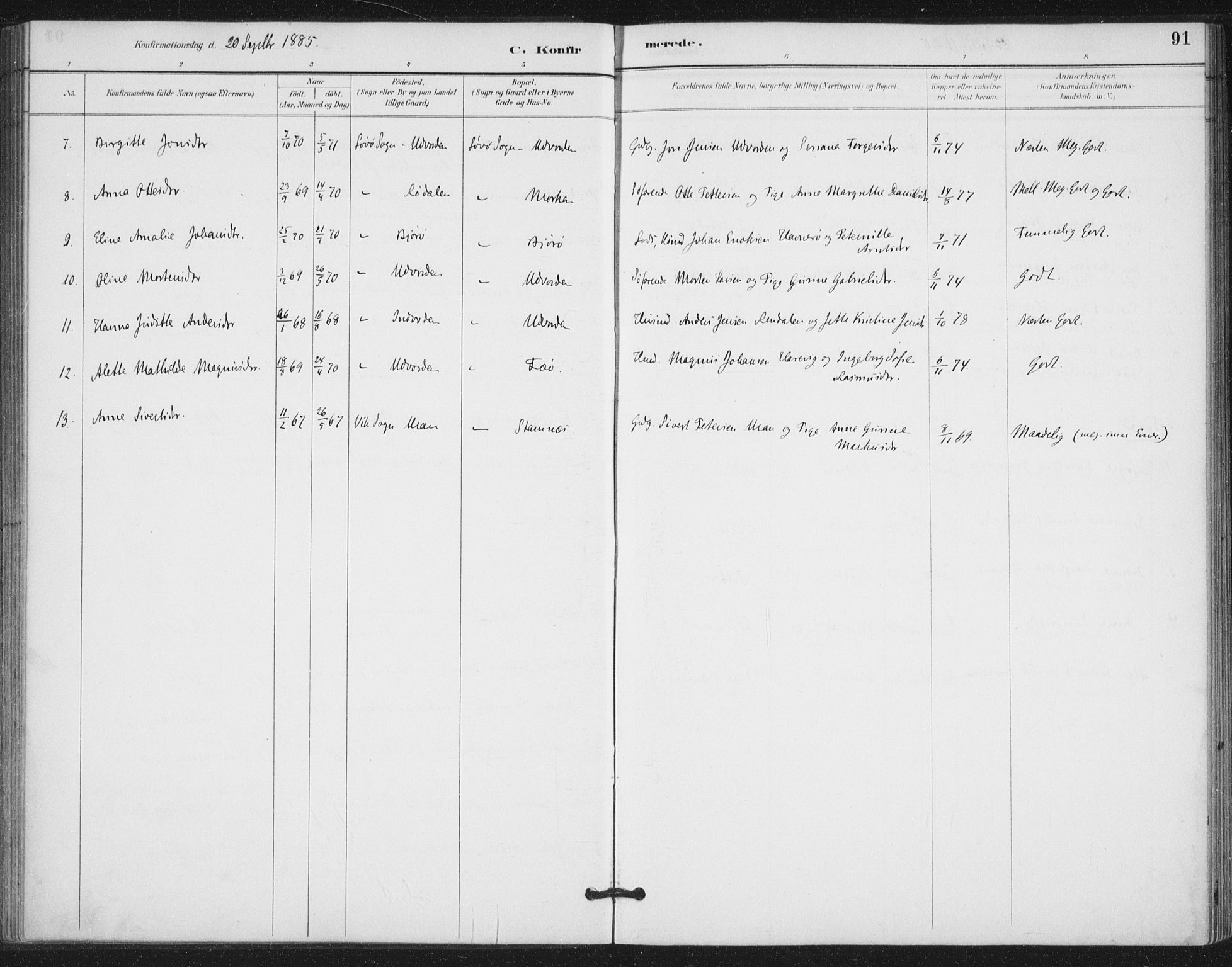 Ministerialprotokoller, klokkerbøker og fødselsregistre - Nord-Trøndelag, SAT/A-1458/772/L0603: Parish register (official) no. 772A01, 1885-1912, p. 91