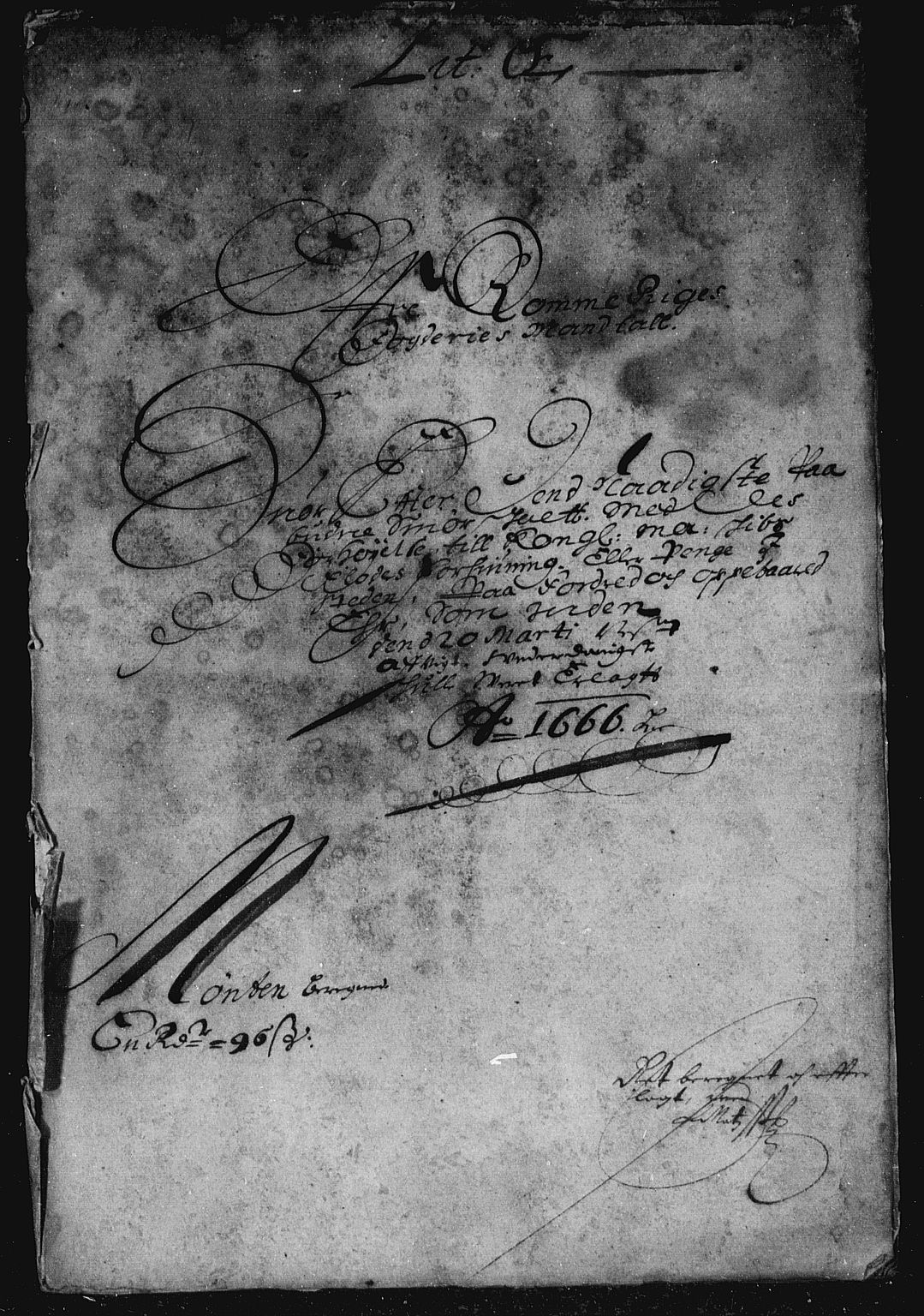 Rentekammeret inntil 1814, Reviderte regnskaper, Stiftamtstueregnskaper, Landkommissariatet på Akershus og Akershus stiftamt, AV/RA-EA-5869/R/Rb/L0036: Akershus stiftamt, 1666
