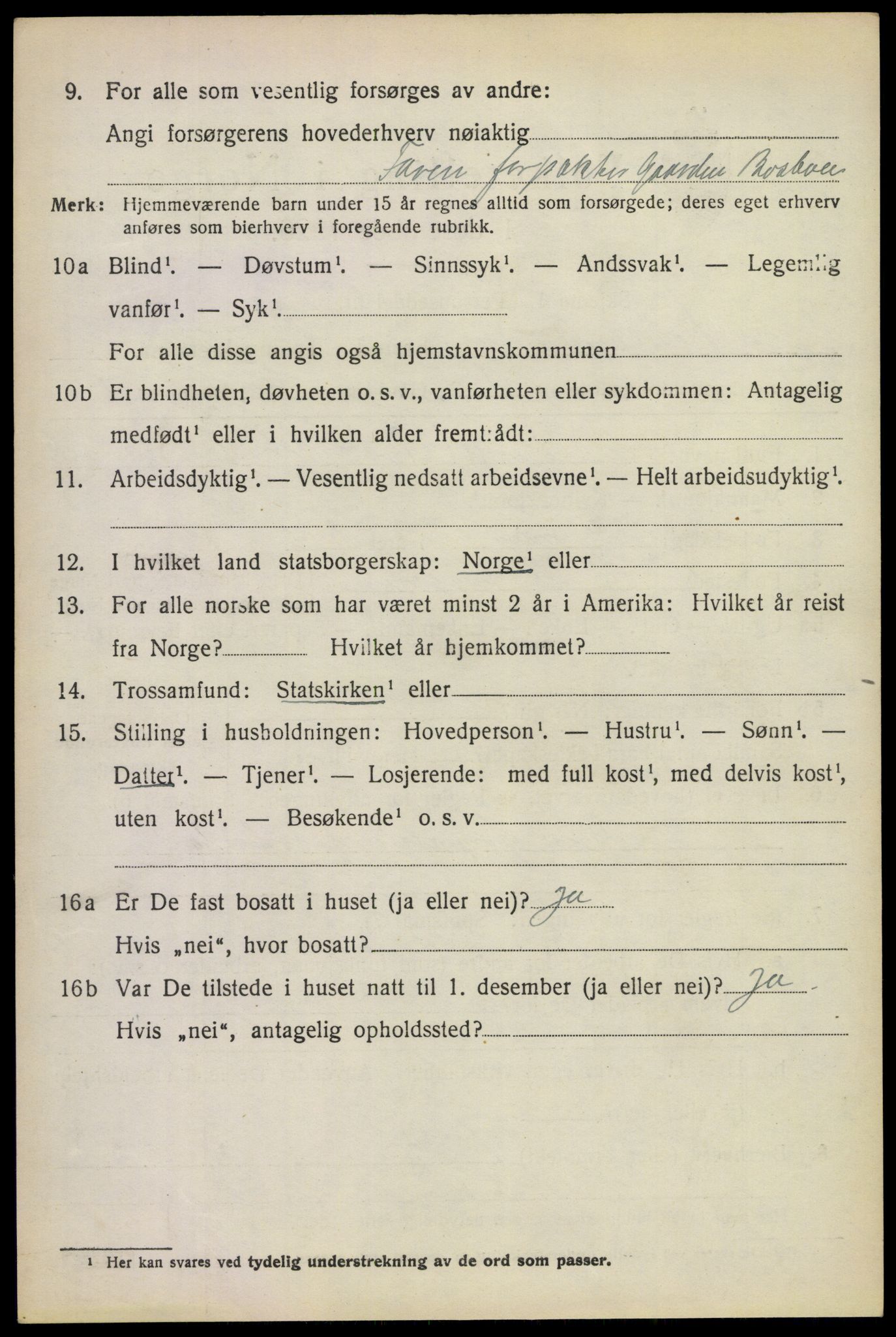 SAKO, 1920 census for Rauland, 1920, p. 2445