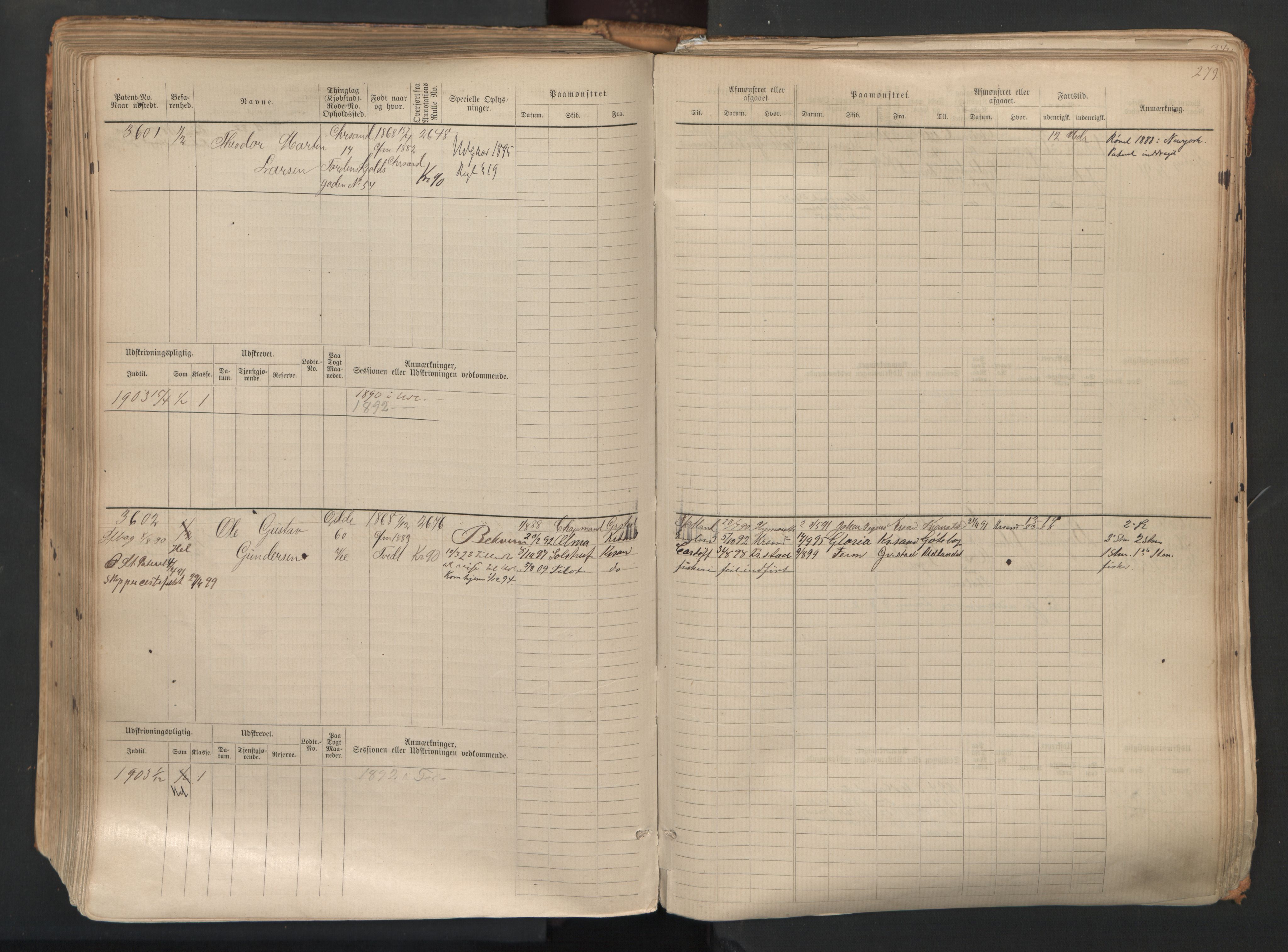 Kristiansand mønstringskrets, AV/SAK-2031-0015/F/Fb/L0007: Hovedrulle nr 3049-3810, I-14, 1883-1940, p. 285