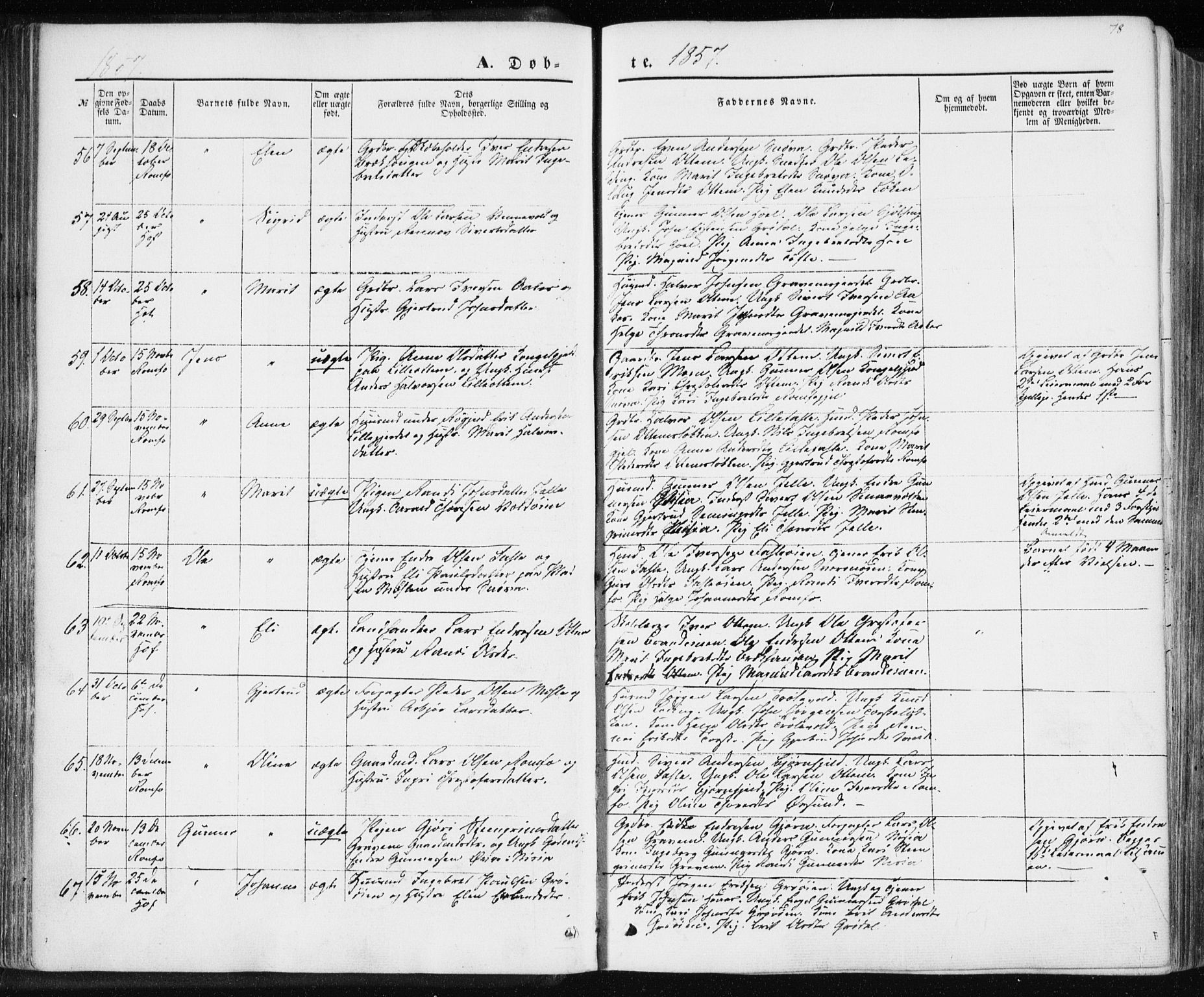 Ministerialprotokoller, klokkerbøker og fødselsregistre - Møre og Romsdal, SAT/A-1454/590/L1013: Parish register (official) no. 590A05, 1847-1877, p. 78