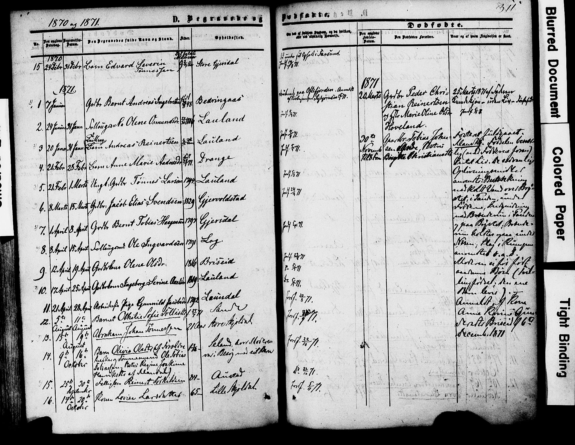 Herad sokneprestkontor, AV/SAK-1111-0018/F/Fa/Faa/L0005: Parish register (official) no. A 5, 1853-1886, p. 311