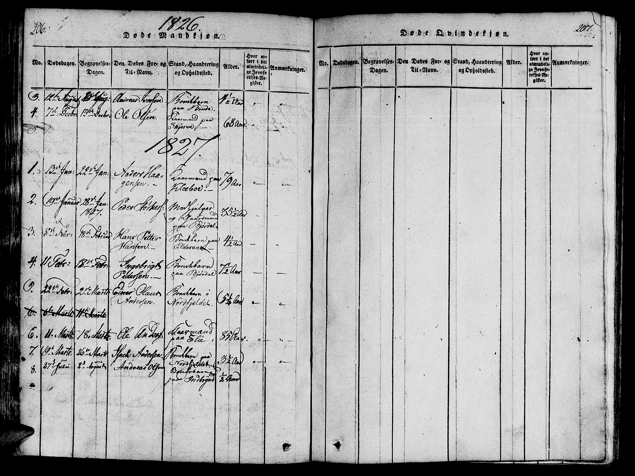 Ministerialprotokoller, klokkerbøker og fødselsregistre - Nord-Trøndelag, SAT/A-1458/746/L0441: Parish register (official) no. 746A03 /1, 1816-1827, p. 206-207