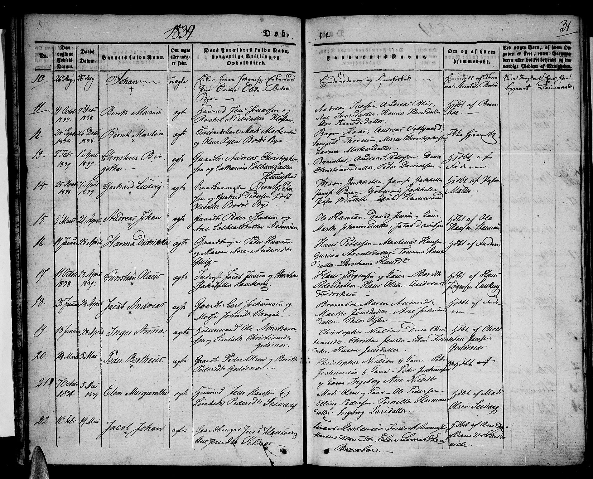 Ministerialprotokoller, klokkerbøker og fødselsregistre - Nordland, SAT/A-1459/801/L0006: Parish register (official) no. 801A06, 1834-1845, p. 31