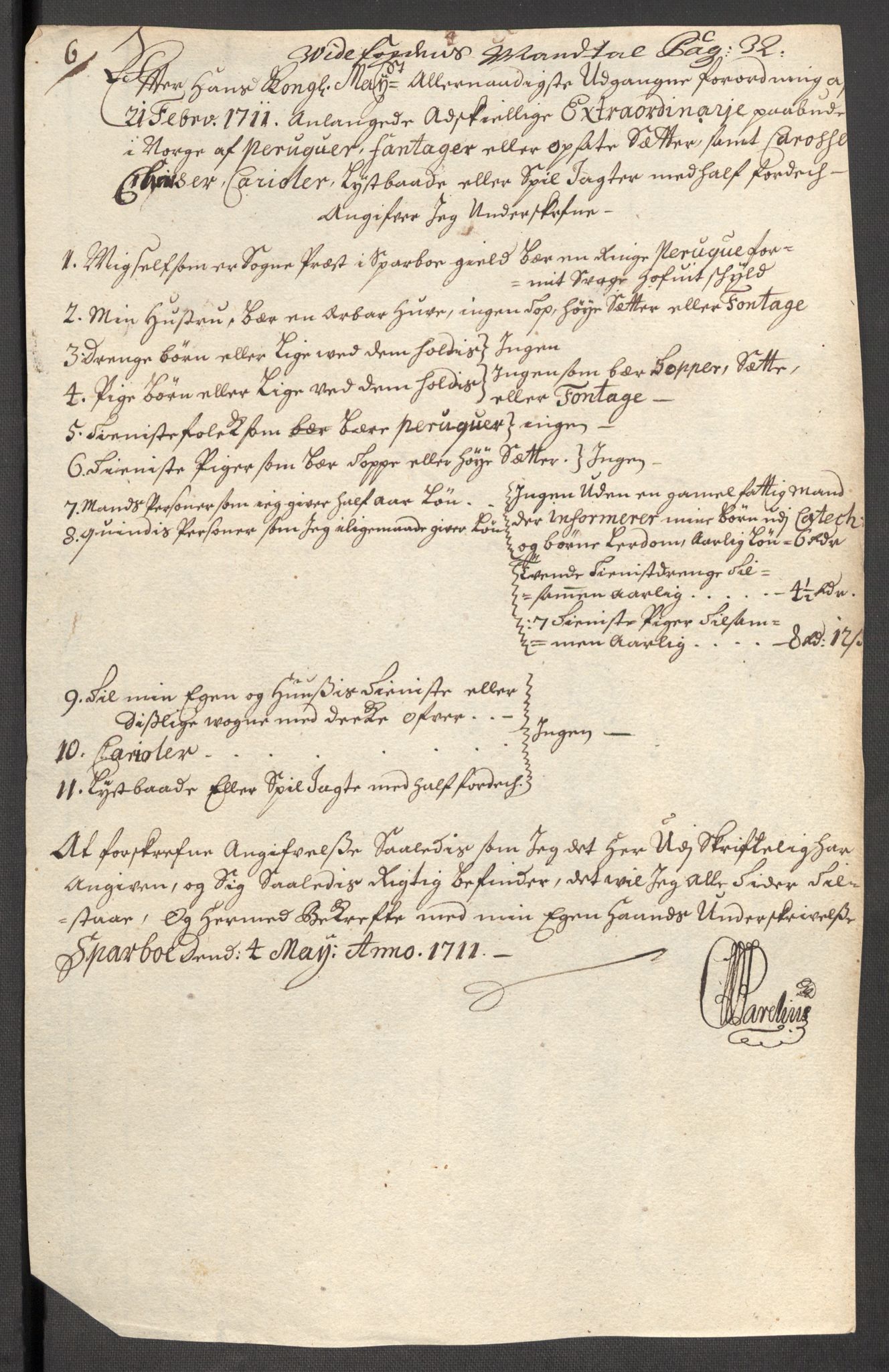 Rentekammeret inntil 1814, Reviderte regnskaper, Fogderegnskap, RA/EA-4092/R63/L4319: Fogderegnskap Inderøy, 1711, p. 297