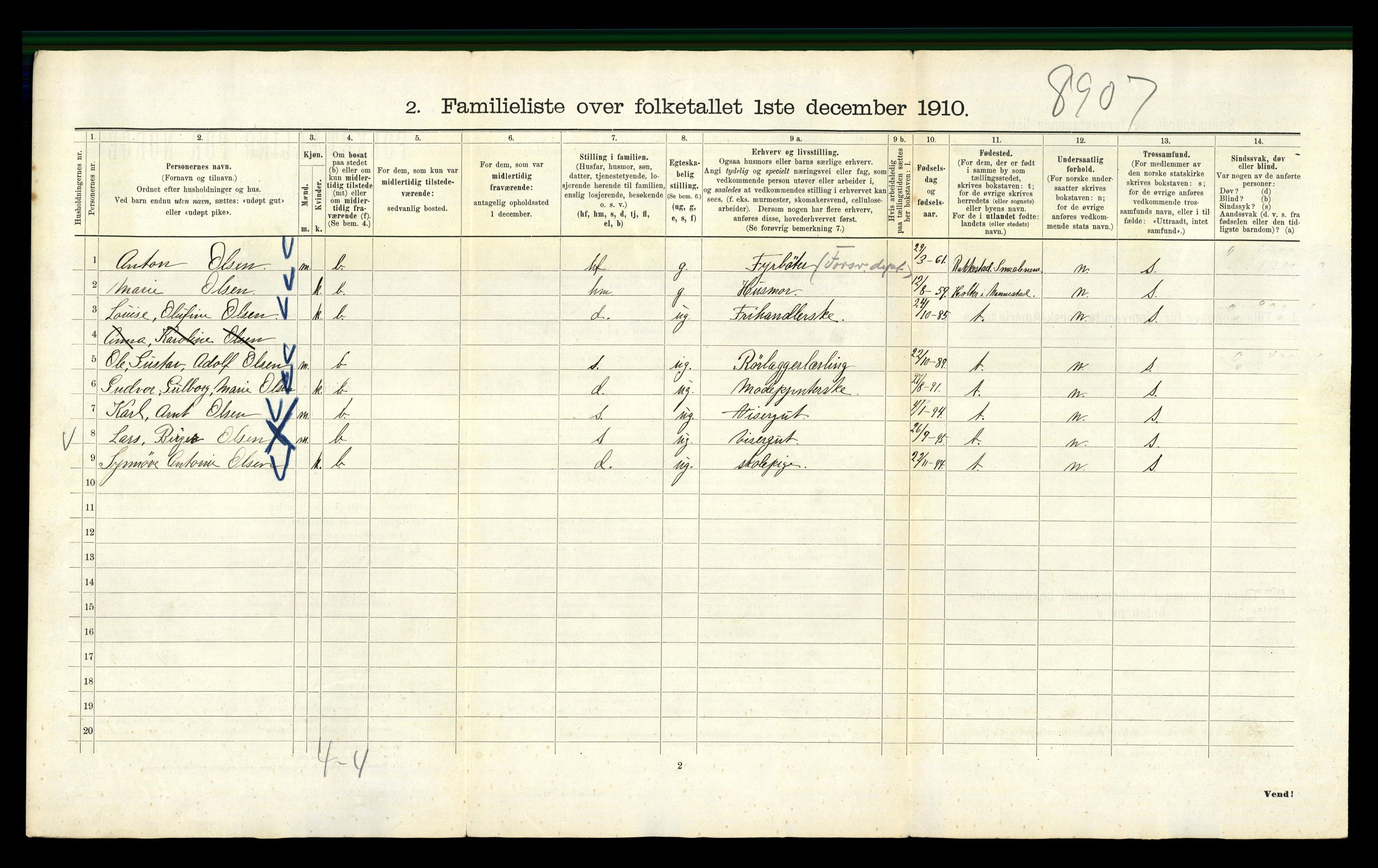 RA, 1910 census for Kristiania, 1910, p. 4504