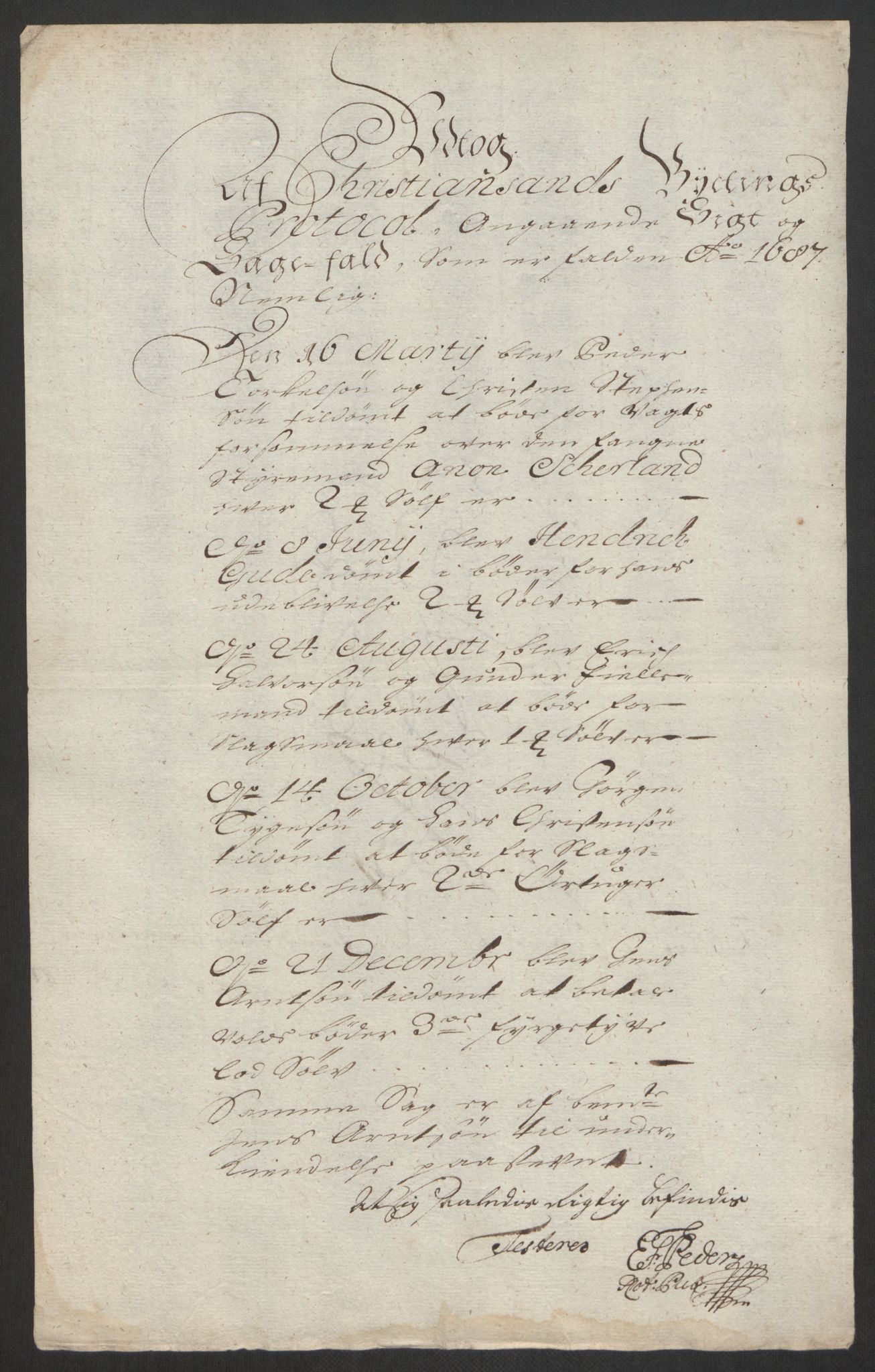 Rentekammeret inntil 1814, Reviderte regnskaper, Byregnskaper, AV/RA-EA-4066/R/Rm/L0285: [M18] Sikt og sakefall, 1681-1718, p. 93