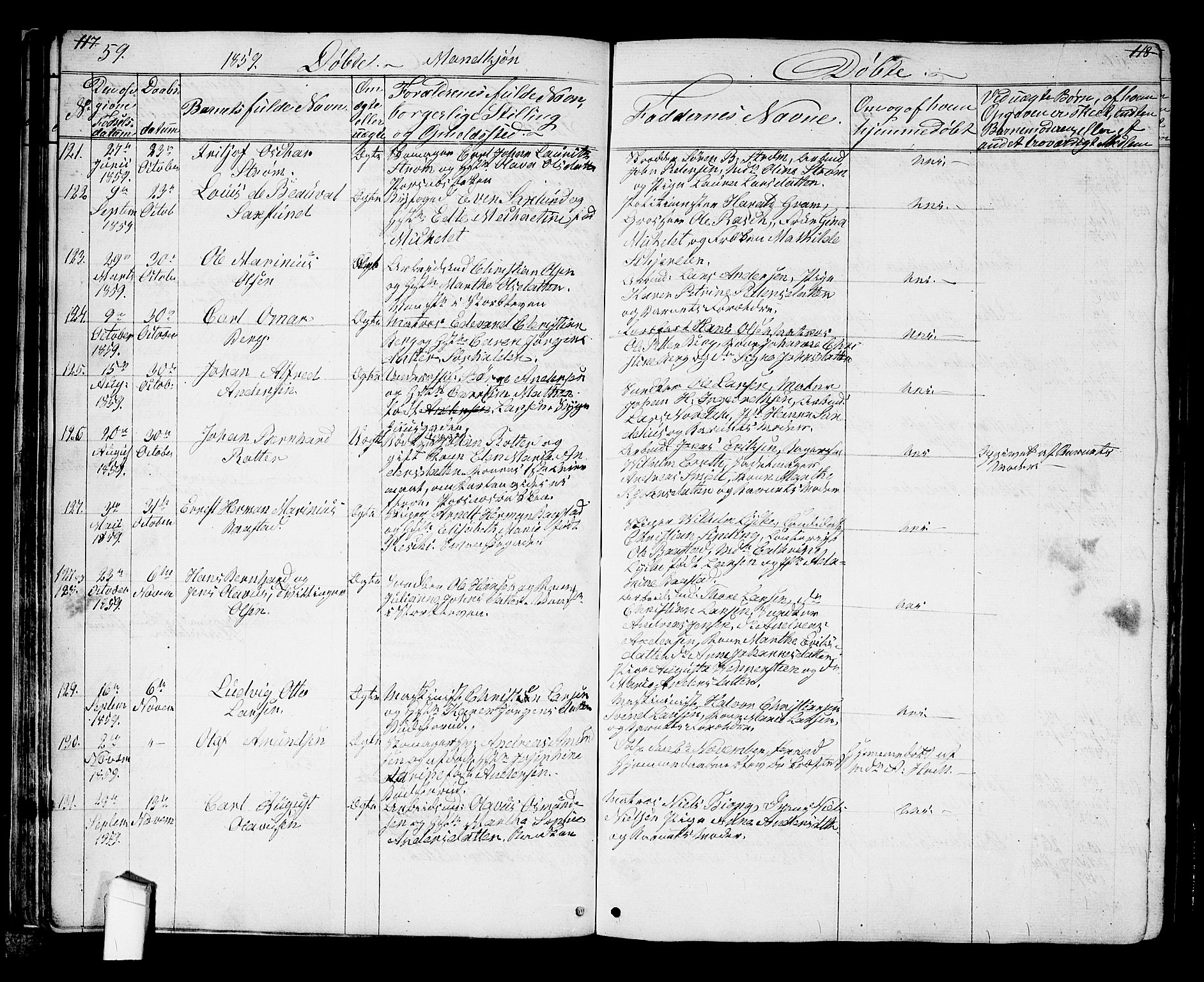 Halden prestekontor Kirkebøker, AV/SAO-A-10909/G/Ga/L0005a: Parish register (copy) no. 5A, 1855-1864, p. 59