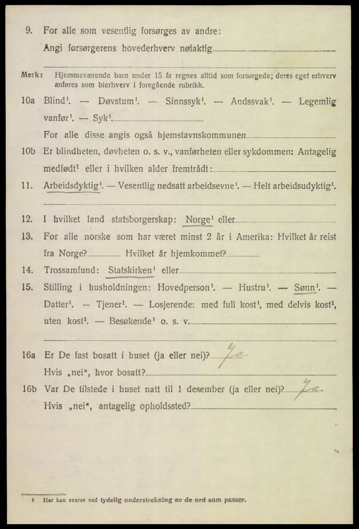 SAK, 1920 census for Hornnes, 1920, p. 798