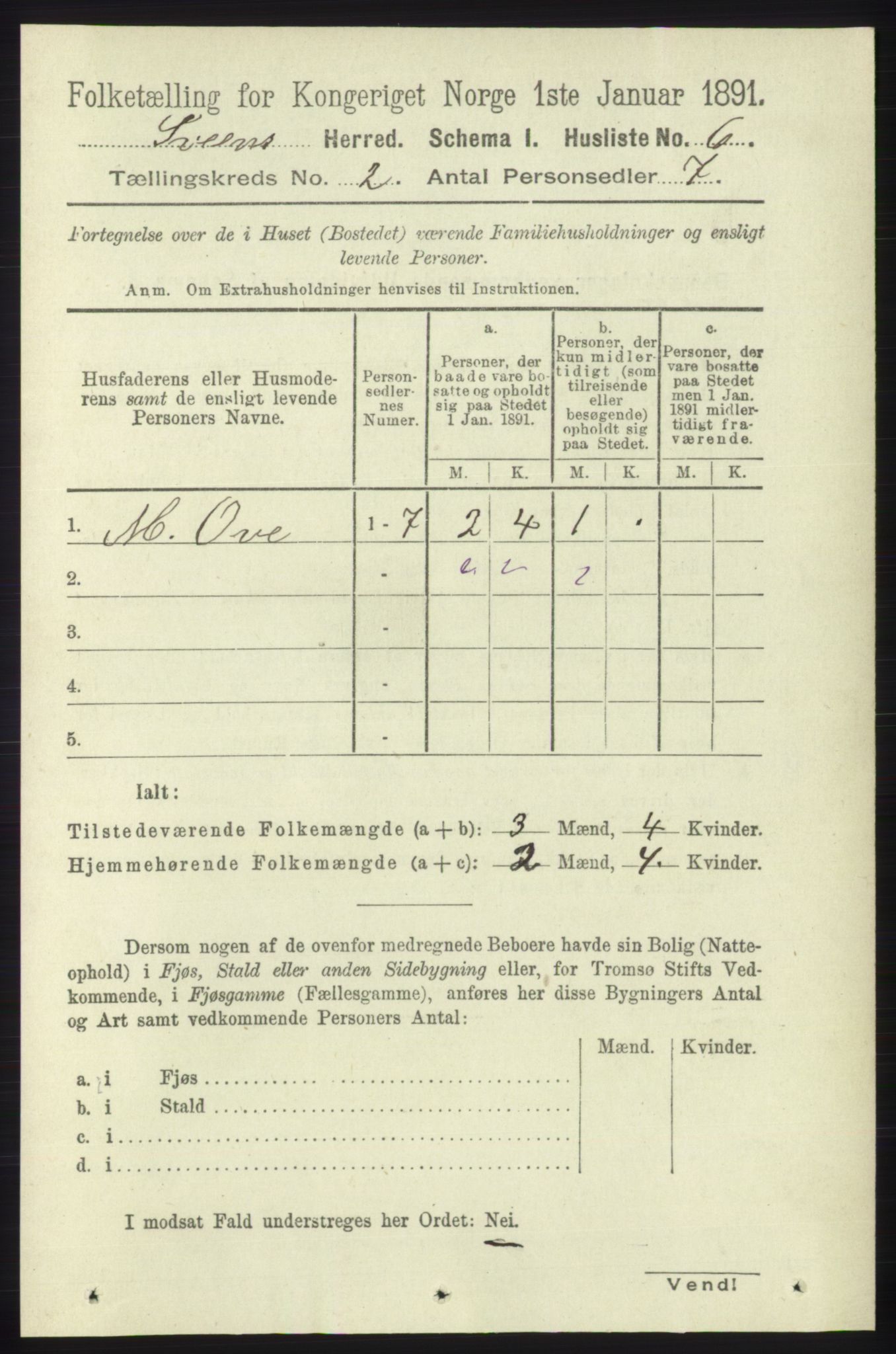 RA, 1891 census for 1216 Sveio, 1891, p. 470