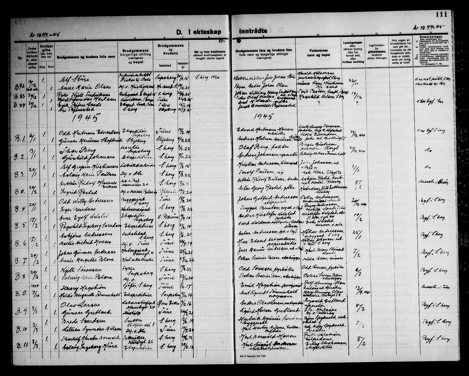 Sarpsborg prestekontor Kirkebøker, AV/SAO-A-2006/G/Ga/L0004: Parish register (copy) no. 4, 1929-1949, p. 111