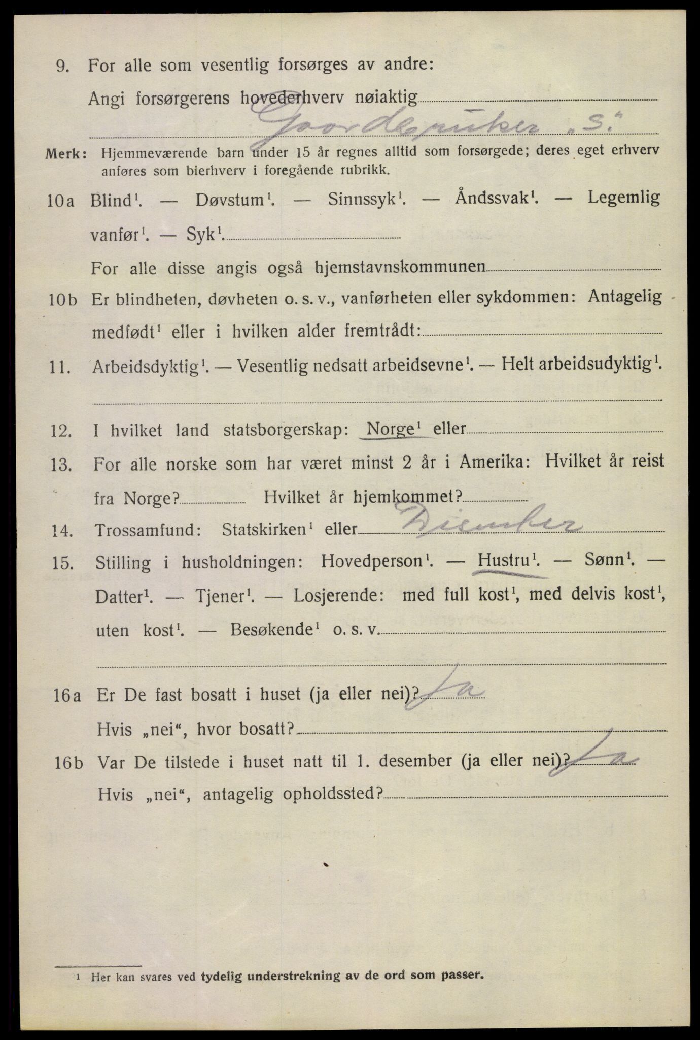 SAKO, 1920 census for Sande, 1920, p. 8401