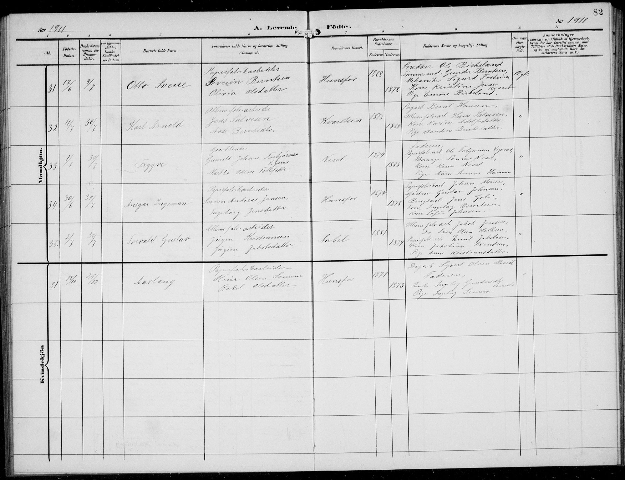 Vennesla sokneprestkontor, AV/SAK-1111-0045/Fb/Fbb/L0005: Parish register (copy) no. B 5, 1903-1913, p. 82