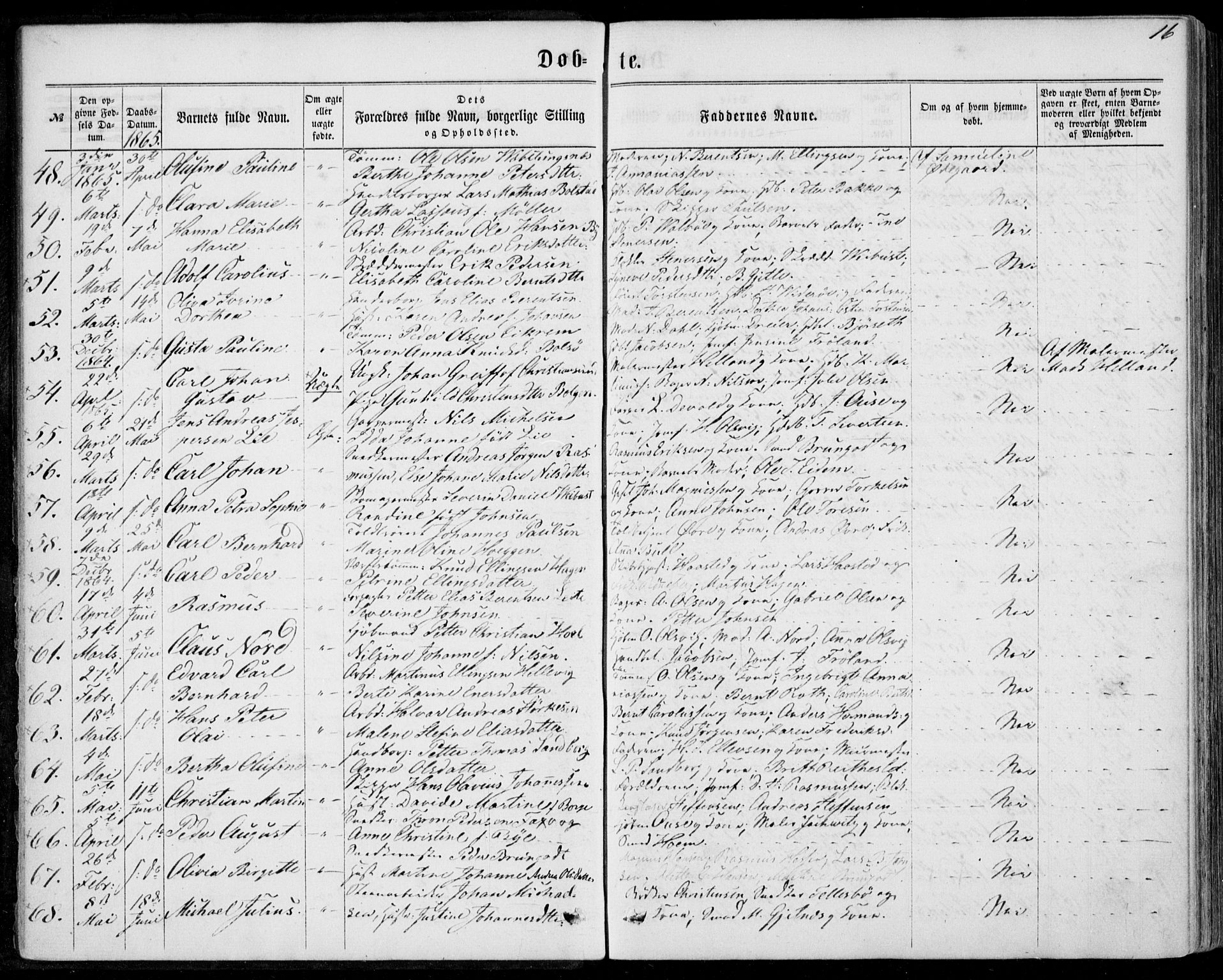 Ministerialprotokoller, klokkerbøker og fødselsregistre - Møre og Romsdal, AV/SAT-A-1454/529/L0452: Parish register (official) no. 529A02, 1864-1871, p. 16