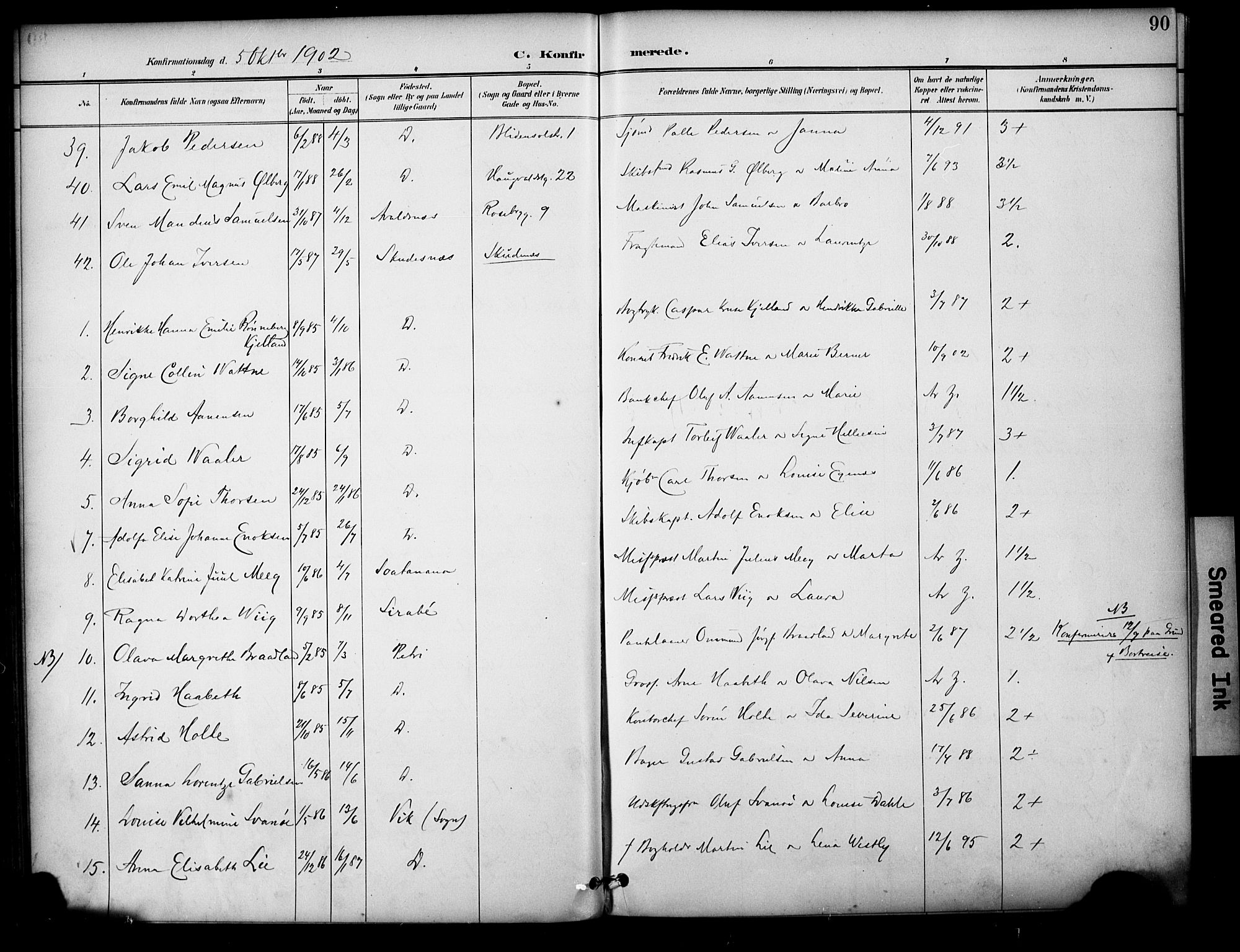 Domkirken sokneprestkontor, AV/SAST-A-101812/001/30/30BA/L0031: Parish register (official) no. A 30, 1896-1916, p. 90