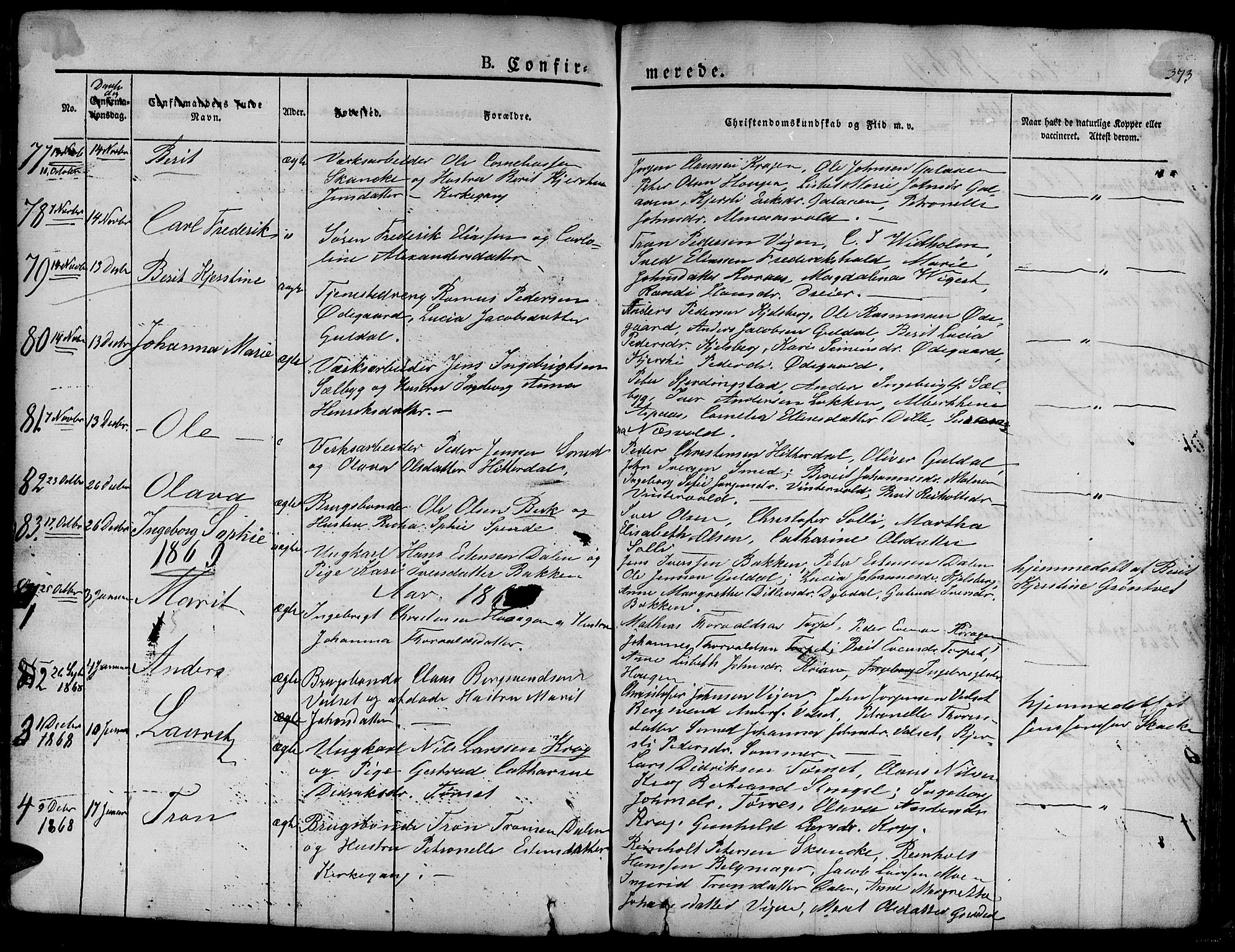 Ministerialprotokoller, klokkerbøker og fødselsregistre - Sør-Trøndelag, AV/SAT-A-1456/681/L0938: Parish register (copy) no. 681C02, 1829-1879, p. 373