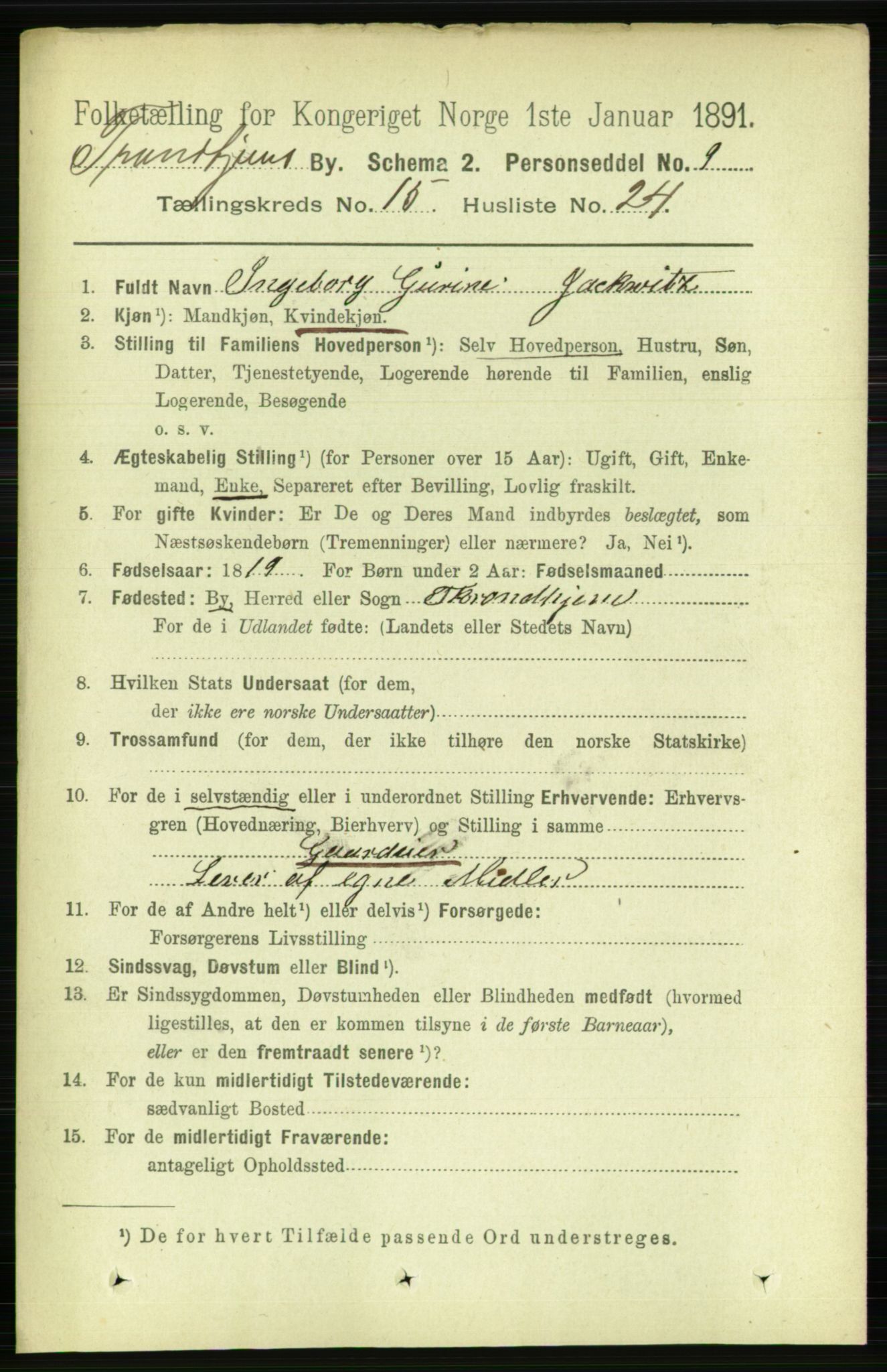 RA, 1891 census for 1601 Trondheim, 1891, p. 11866