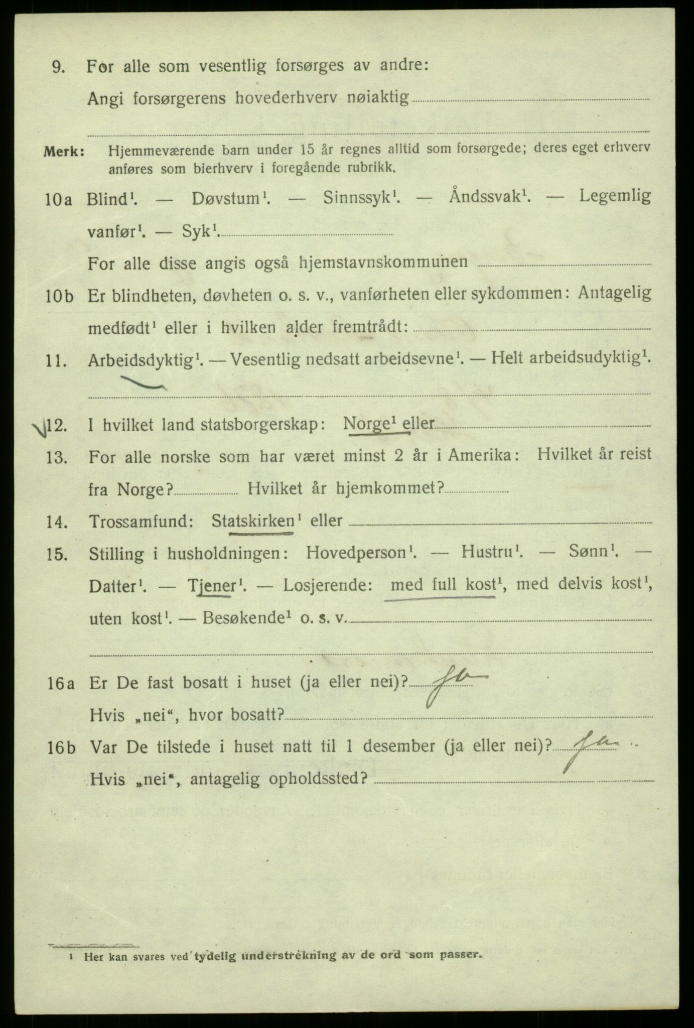 SAB, 1920 census for Bergen, 1920, p. 71370