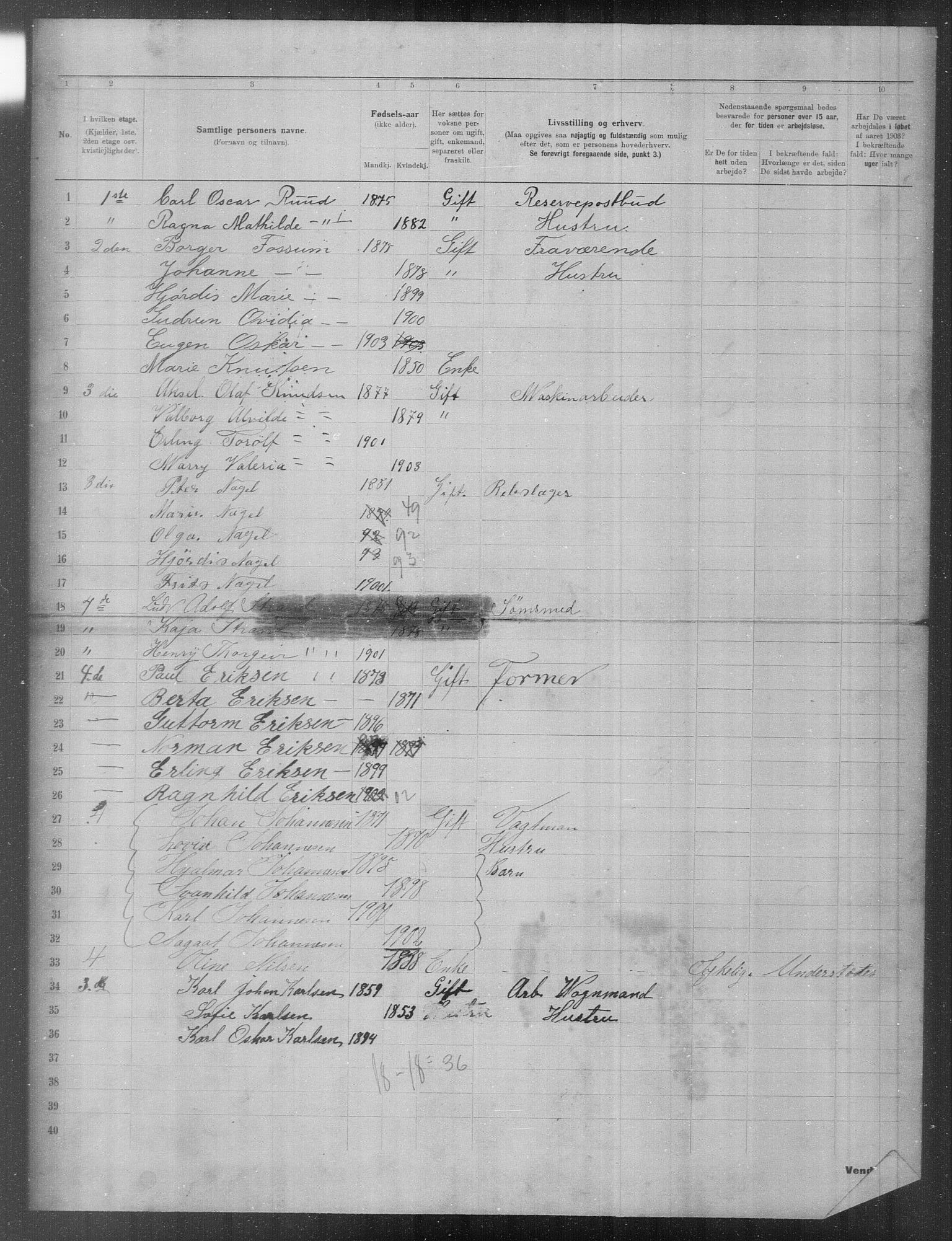 OBA, Municipal Census 1903 for Kristiania, 1903, p. 14776