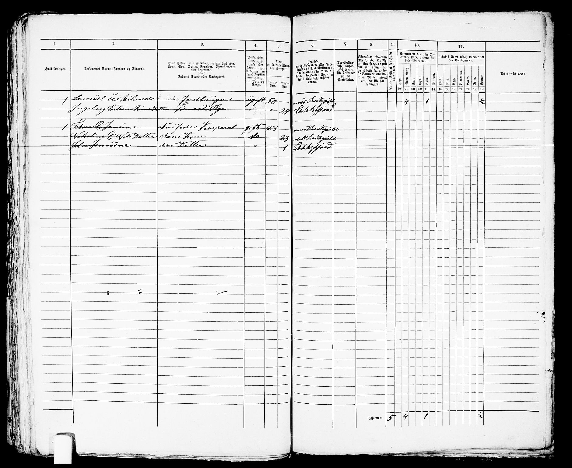 RA, 1865 census for Flekkefjord/Flekkefjord, 1865, p. 491