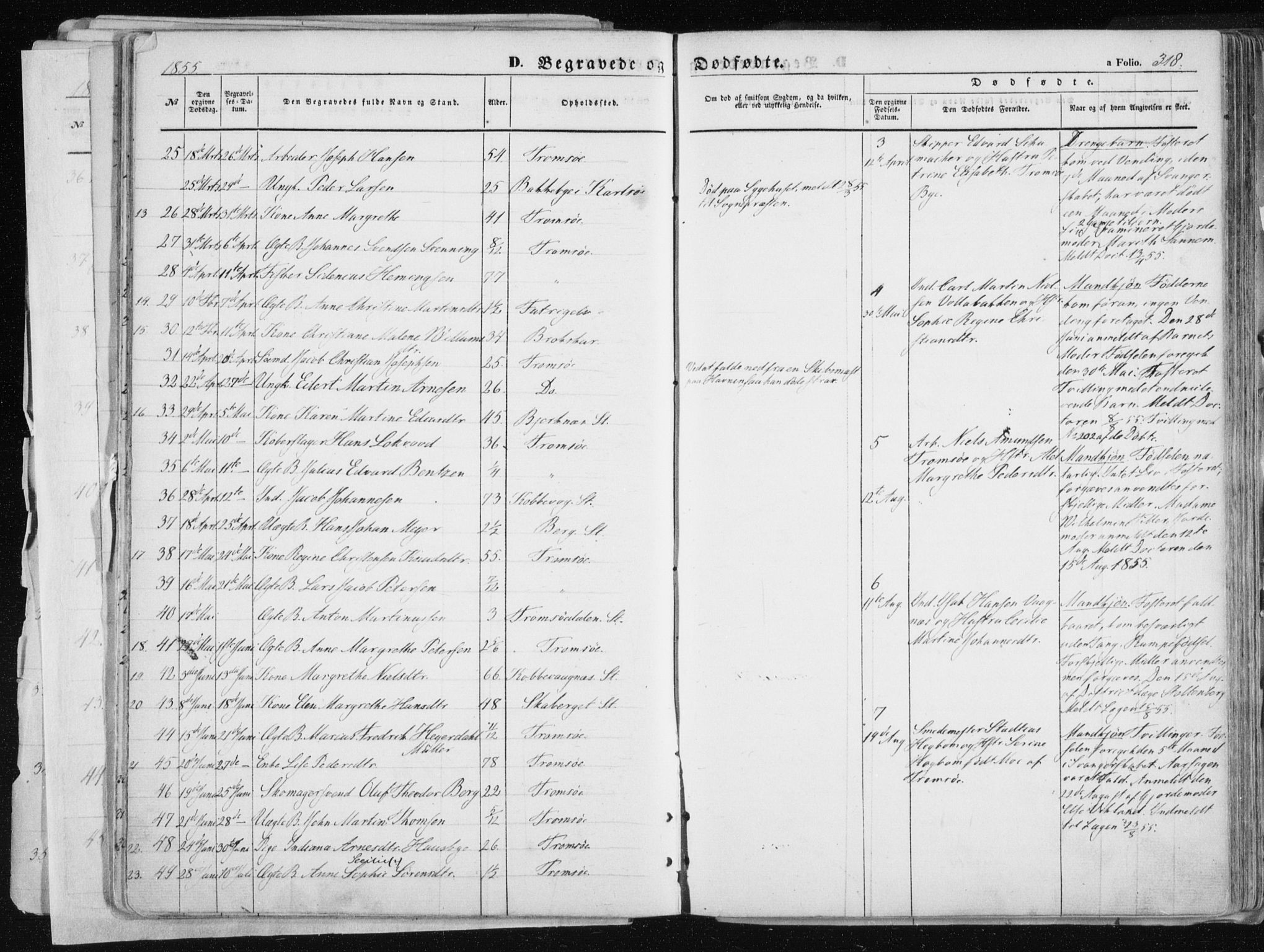 Tromsø sokneprestkontor/stiftsprosti/domprosti, SATØ/S-1343/G/Ga/L0010kirke: Parish register (official) no. 10, 1848-1855, p. 318