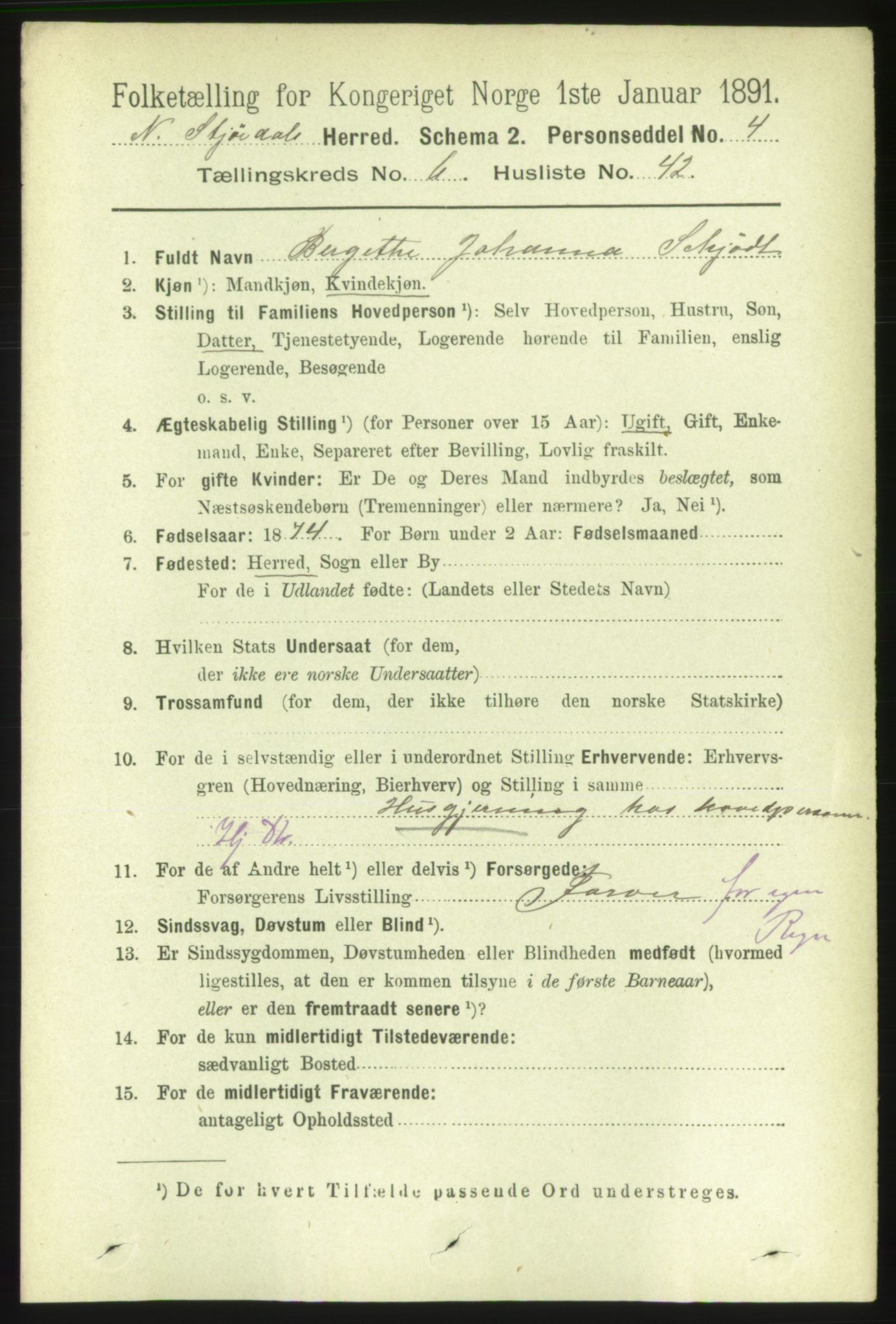 RA, 1891 census for 1714 Nedre Stjørdal, 1891, p. 2813