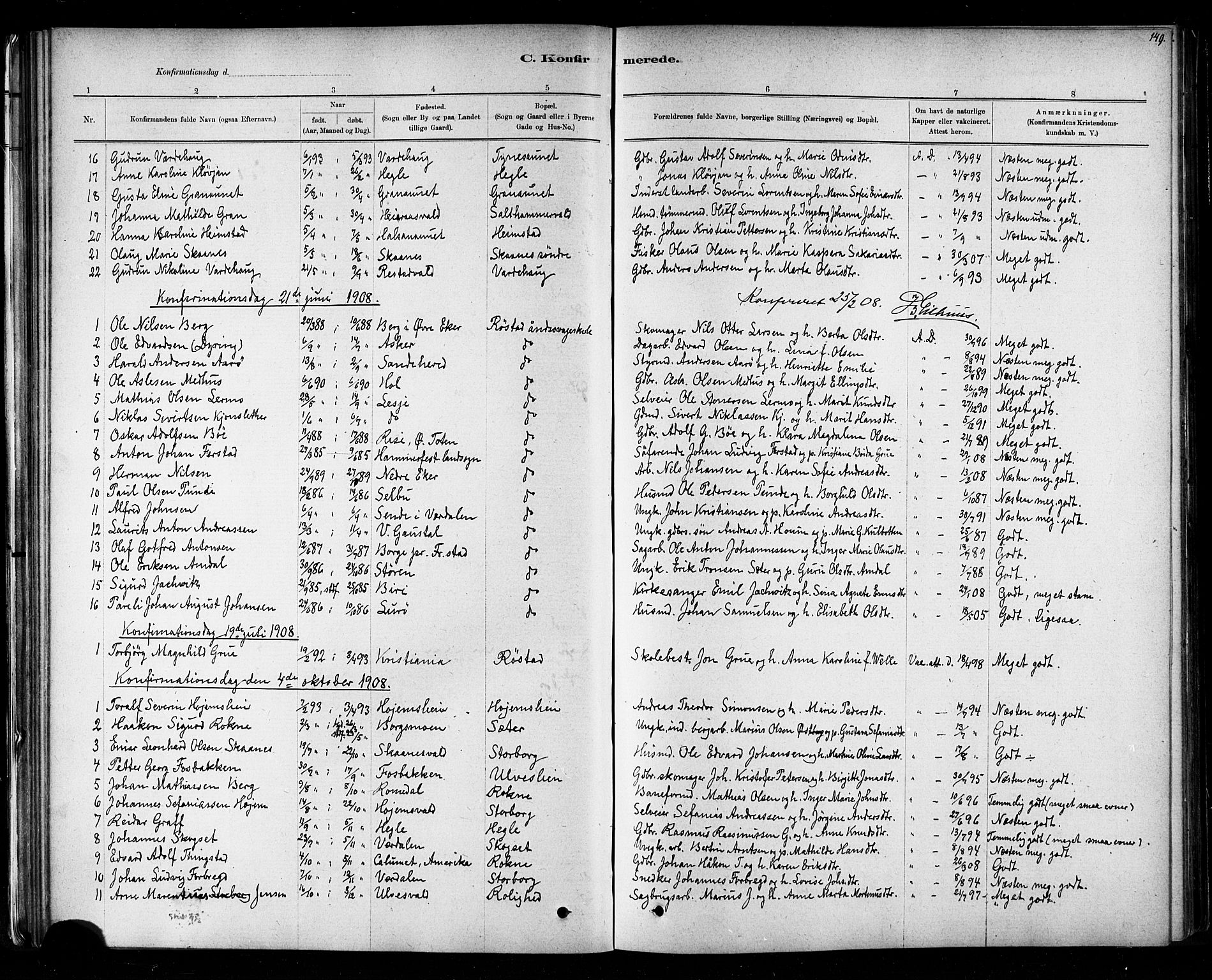 Ministerialprotokoller, klokkerbøker og fødselsregistre - Nord-Trøndelag, SAT/A-1458/721/L0208: Parish register (copy) no. 721C01, 1880-1917, p. 149