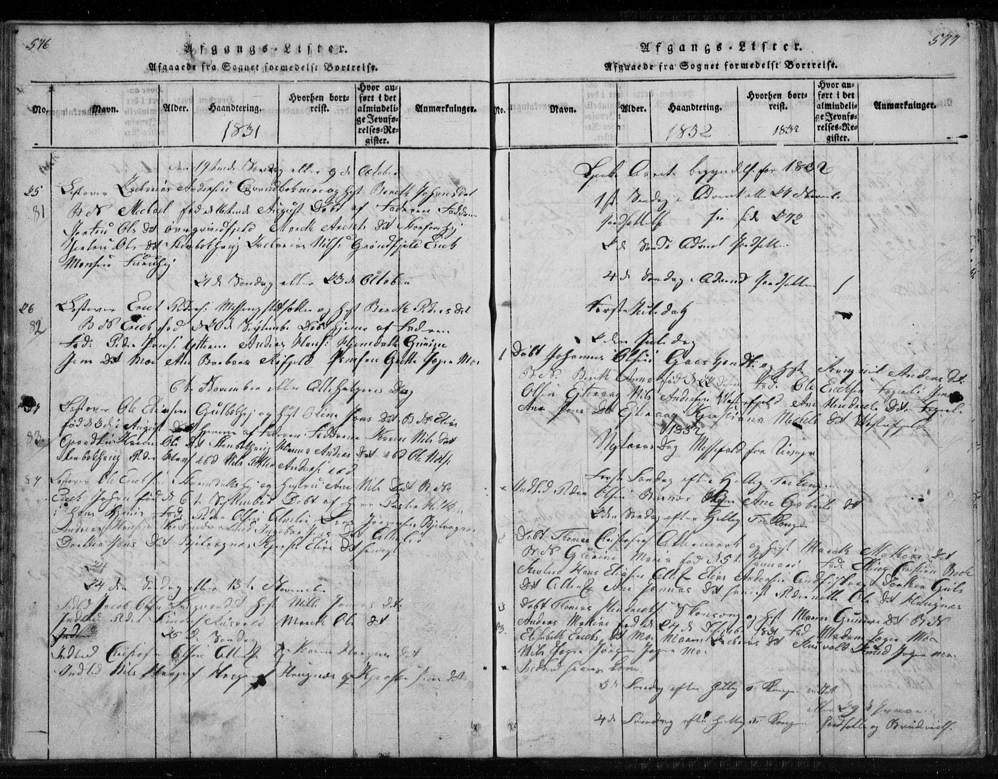 Ministerialprotokoller, klokkerbøker og fødselsregistre - Nordland, SAT/A-1459/827/L0412: Parish register (copy) no. 827C01, 1820-1841, p. 576-577