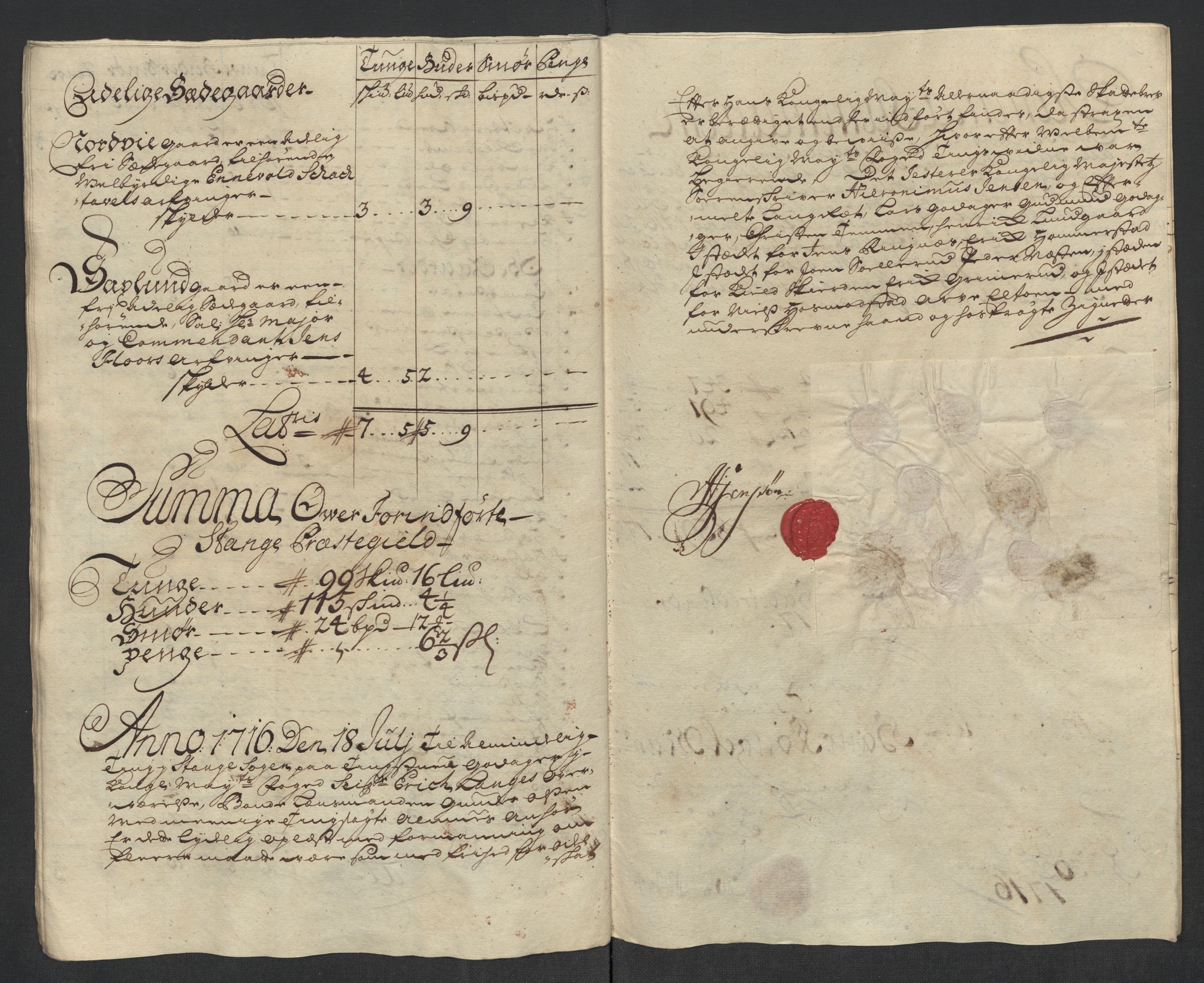 Rentekammeret inntil 1814, Reviderte regnskaper, Fogderegnskap, AV/RA-EA-4092/R16/L1055: Fogderegnskap Hedmark, 1716, p. 362