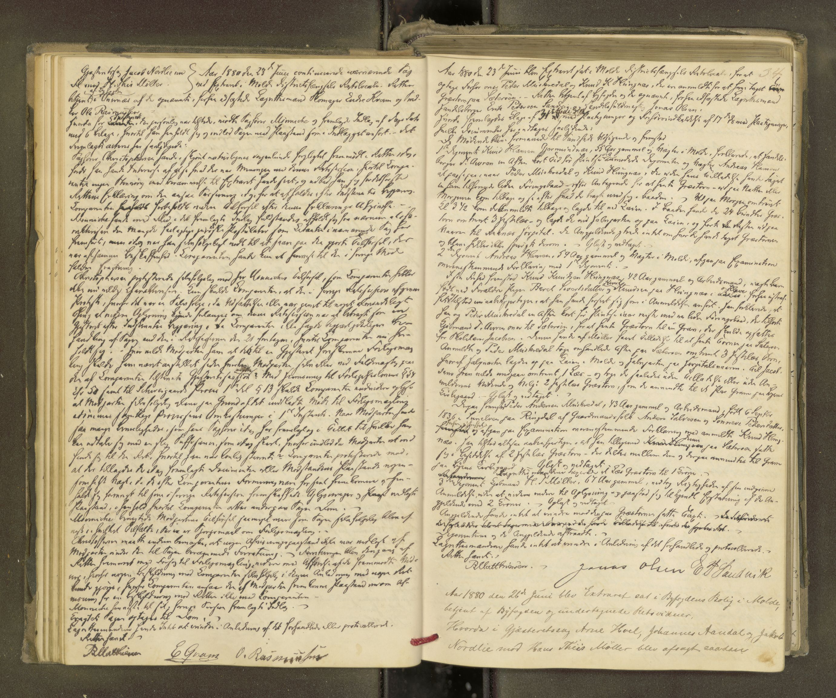 Molde byfogd, AV/SAT-A-0025/1/1A/L0012: Justisprotokoll, 1879-1890, p. 33b-34a