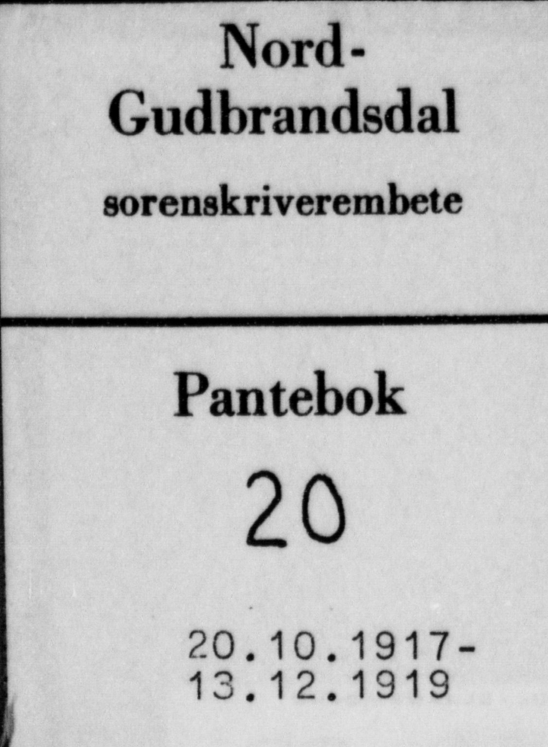 Nord-Gudbrandsdal tingrett, SAH/TING-002/H/Hb/Hba/L0020: Mortgage book no. 20, 1917-1919