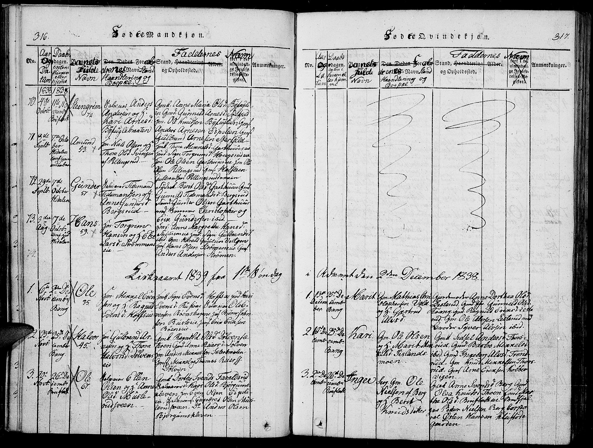 Sør-Aurdal prestekontor, SAH/PREST-128/H/Ha/Haa/L0003: Parish register (official) no. 3, 1825-1840, p. 316-317