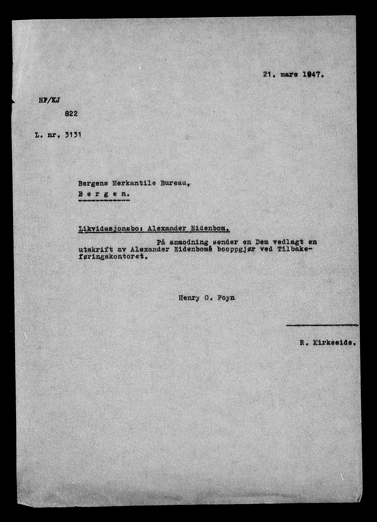 Justisdepartementet, Tilbakeføringskontoret for inndratte formuer, AV/RA-S-1564/H/Hc/Hcd/L0994: --, 1945-1947, p. 17