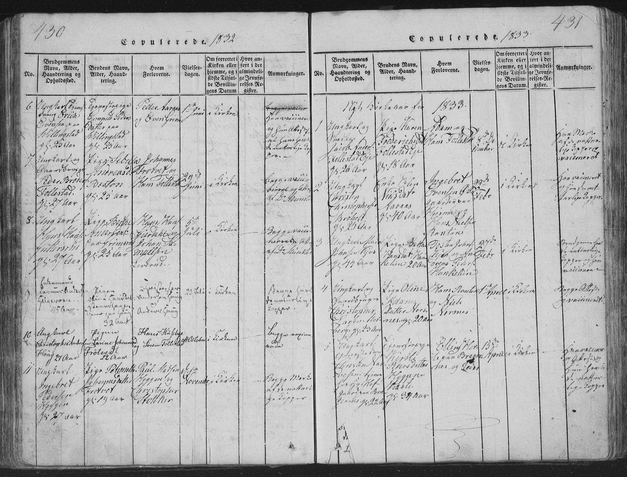 Røyken kirkebøker, AV/SAKO-A-241/G/Ga/L0003: Parish register (copy) no. 3, 1814-1856, p. 430-431